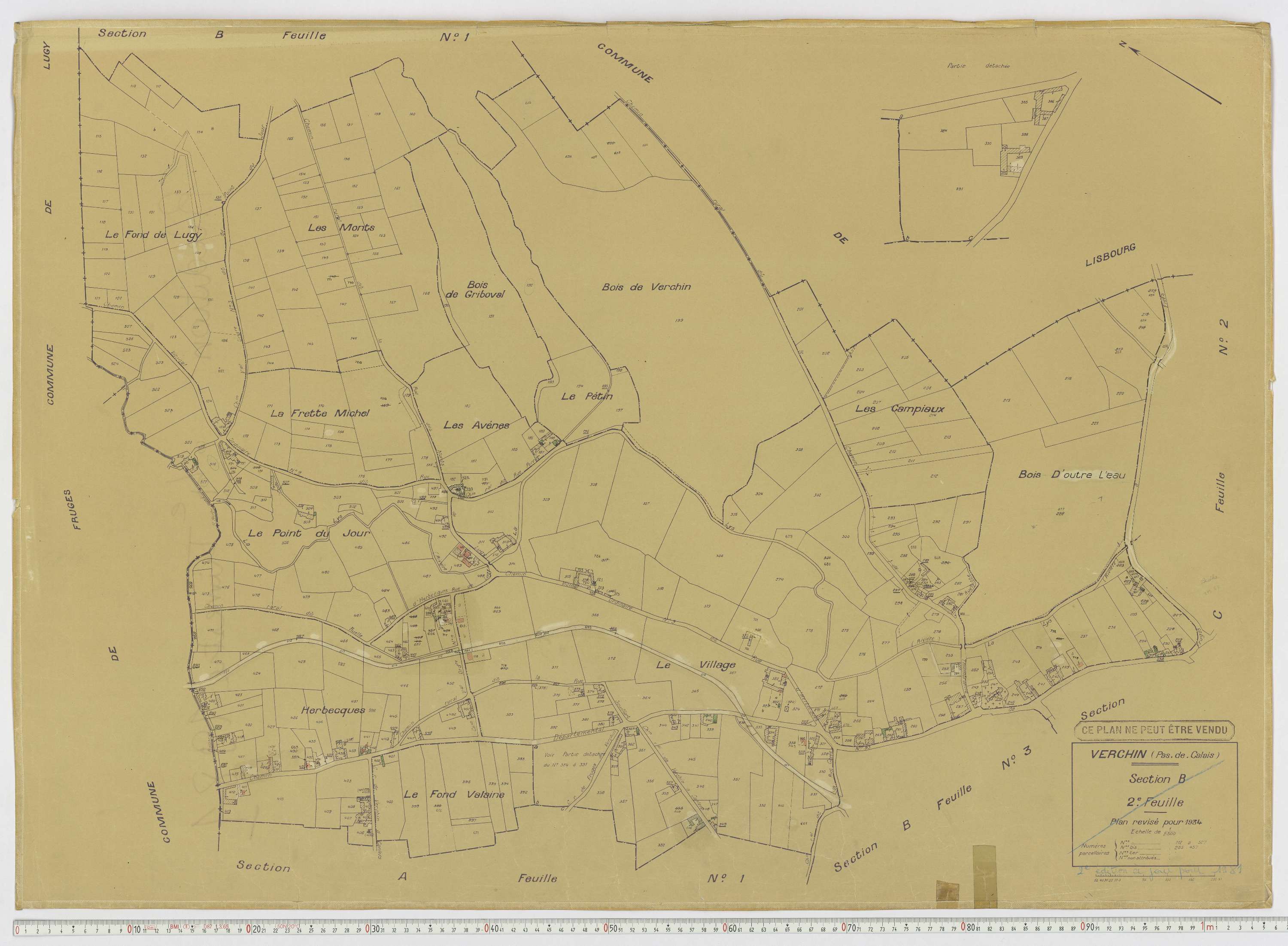 Verchin - Section B, feuille 2.