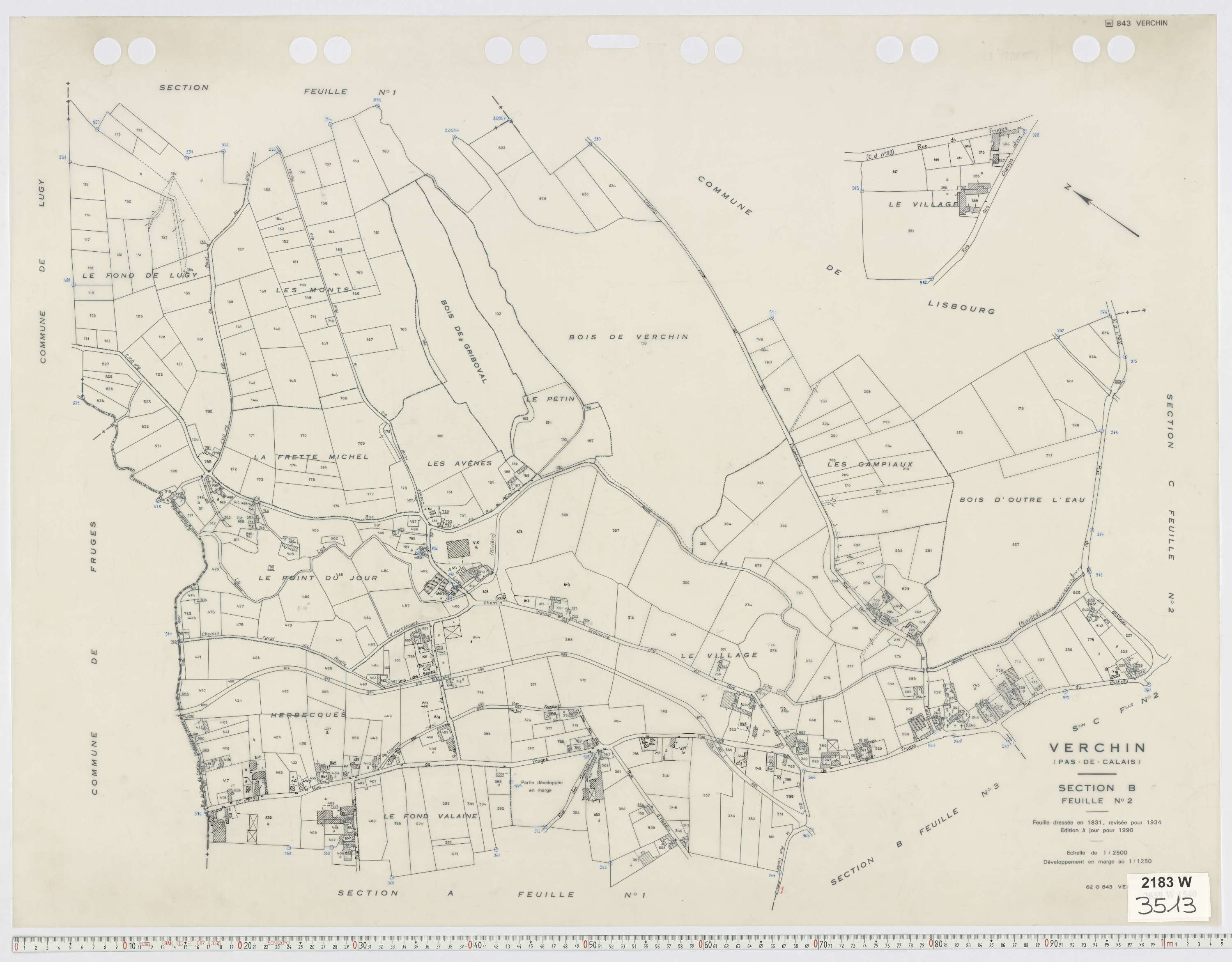 Verchin - Section B, feuille 2.