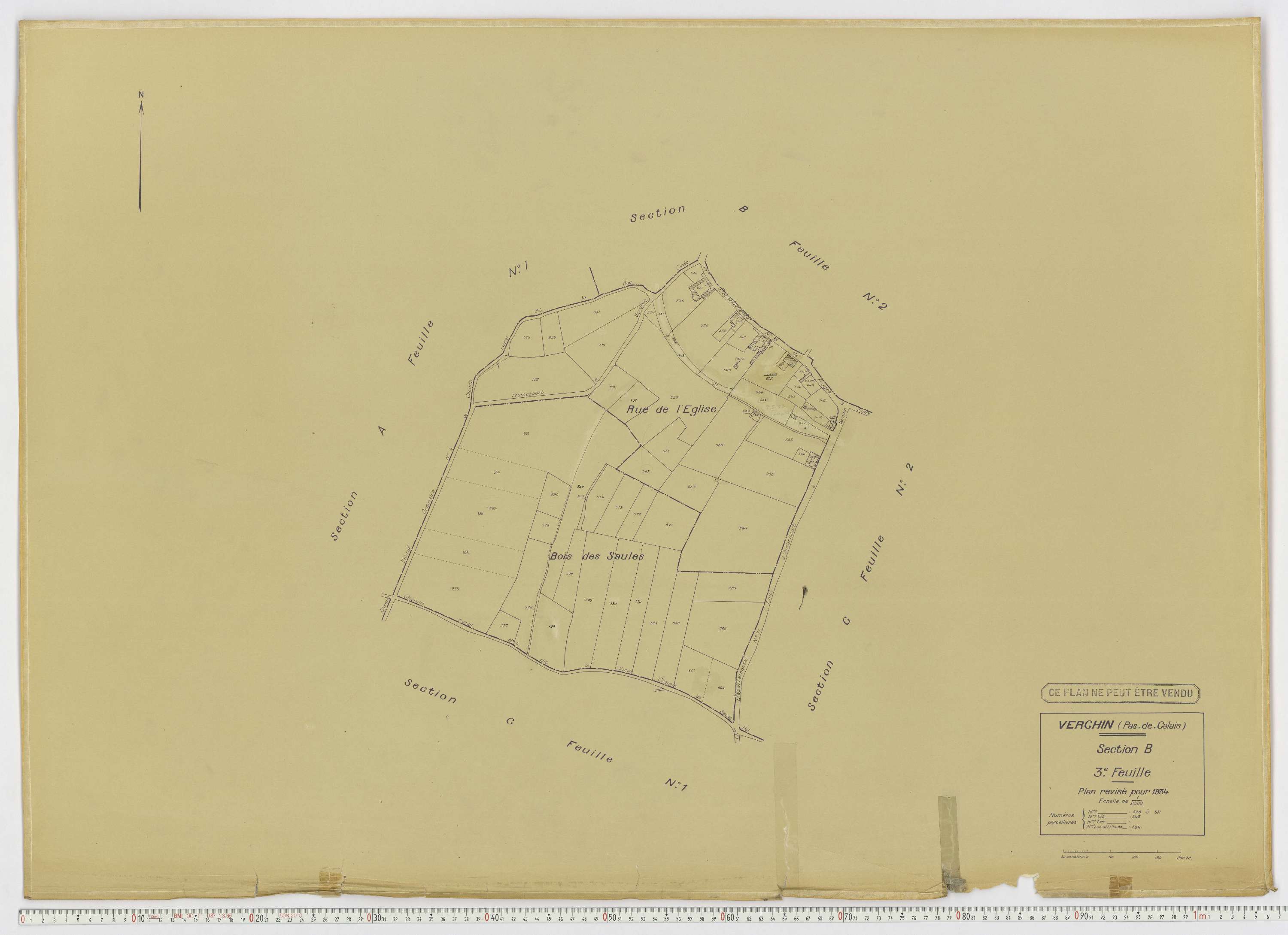 Verchin - Section B, feuille 3.