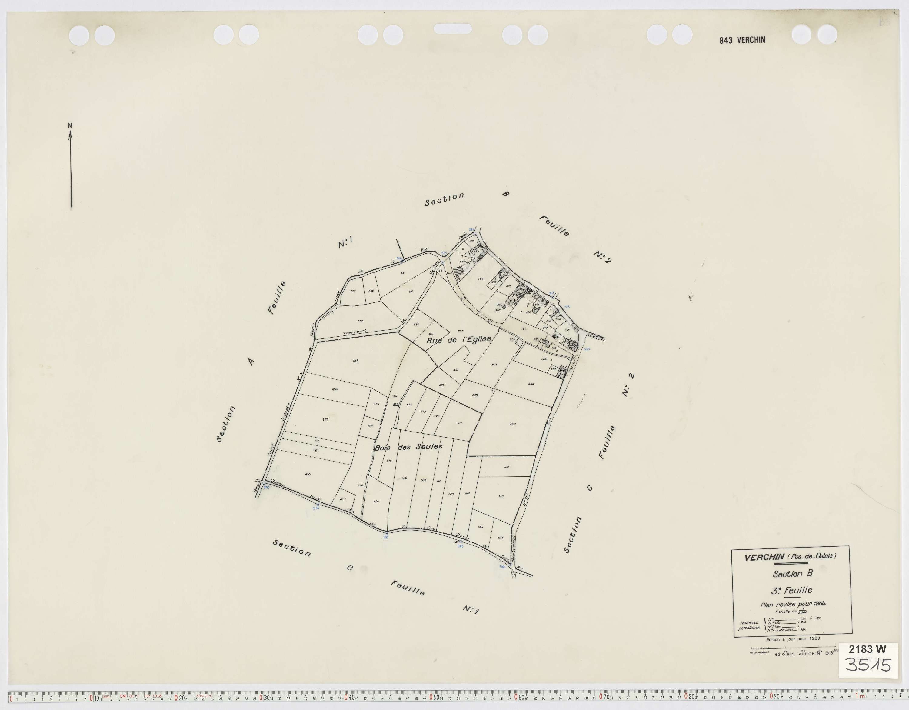 Verchin - Section B, feuille 3.