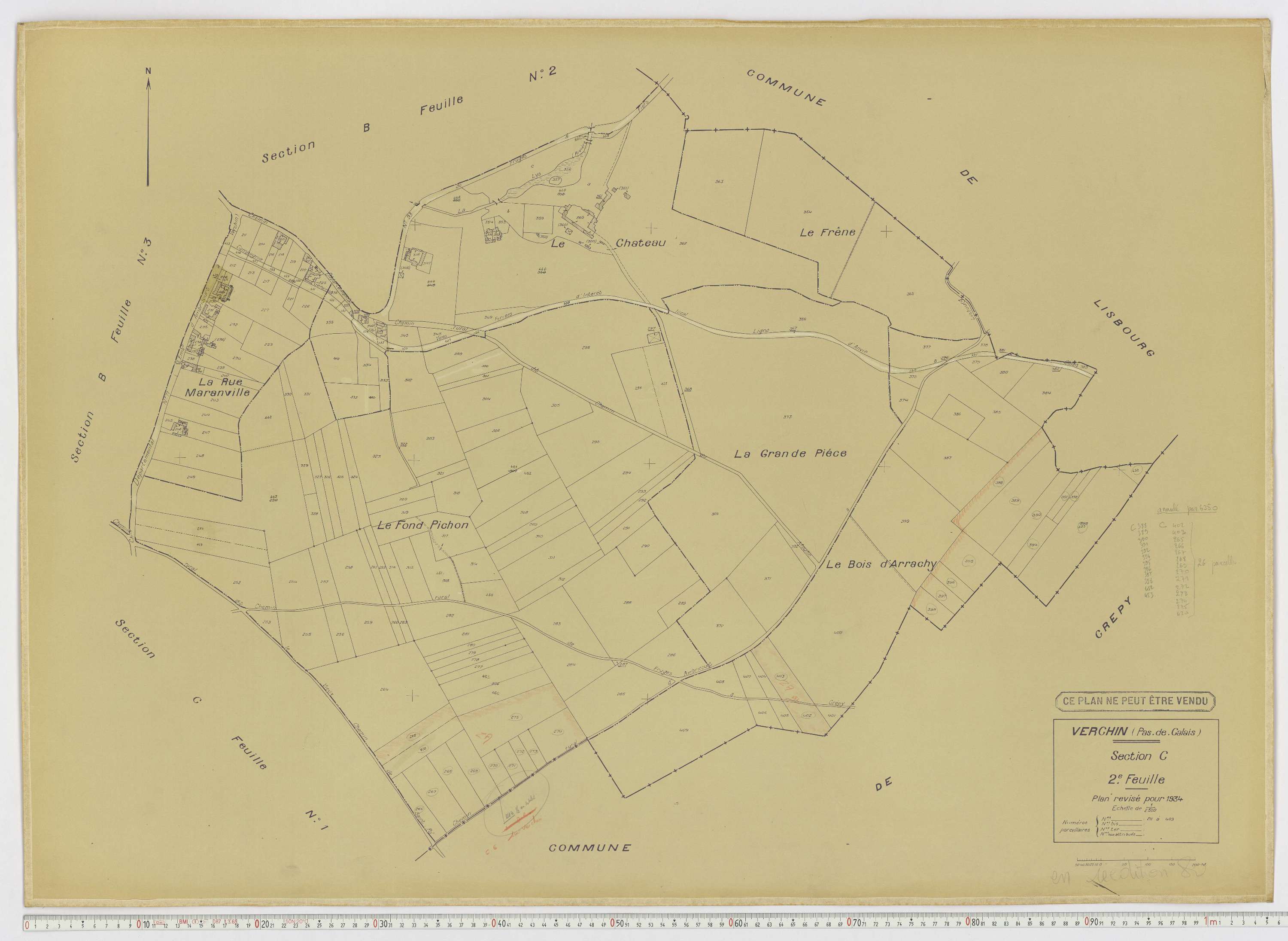 Verchin - Section C, feuille 2.