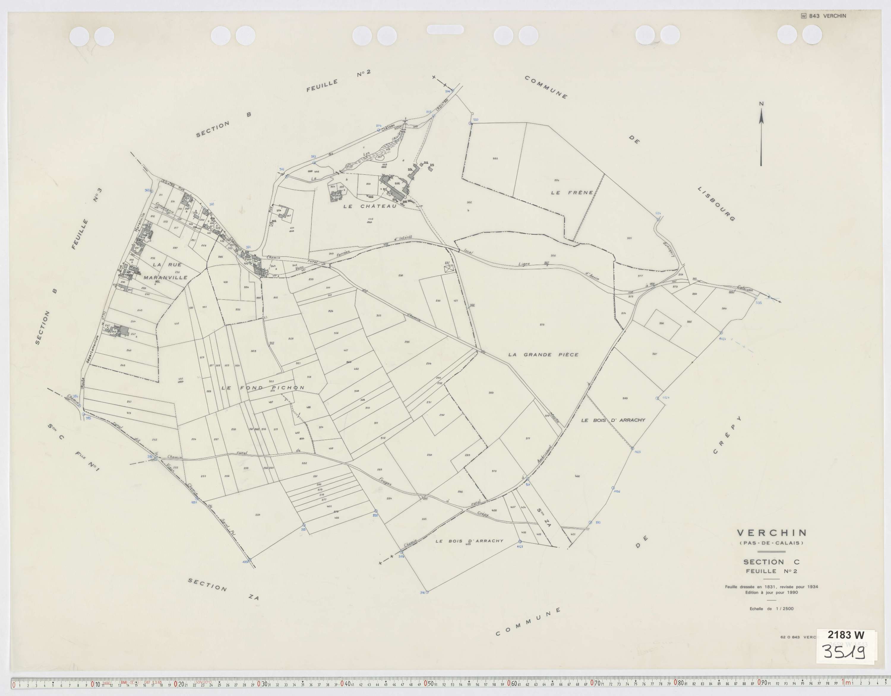Verchin - Section C, feuille 2.