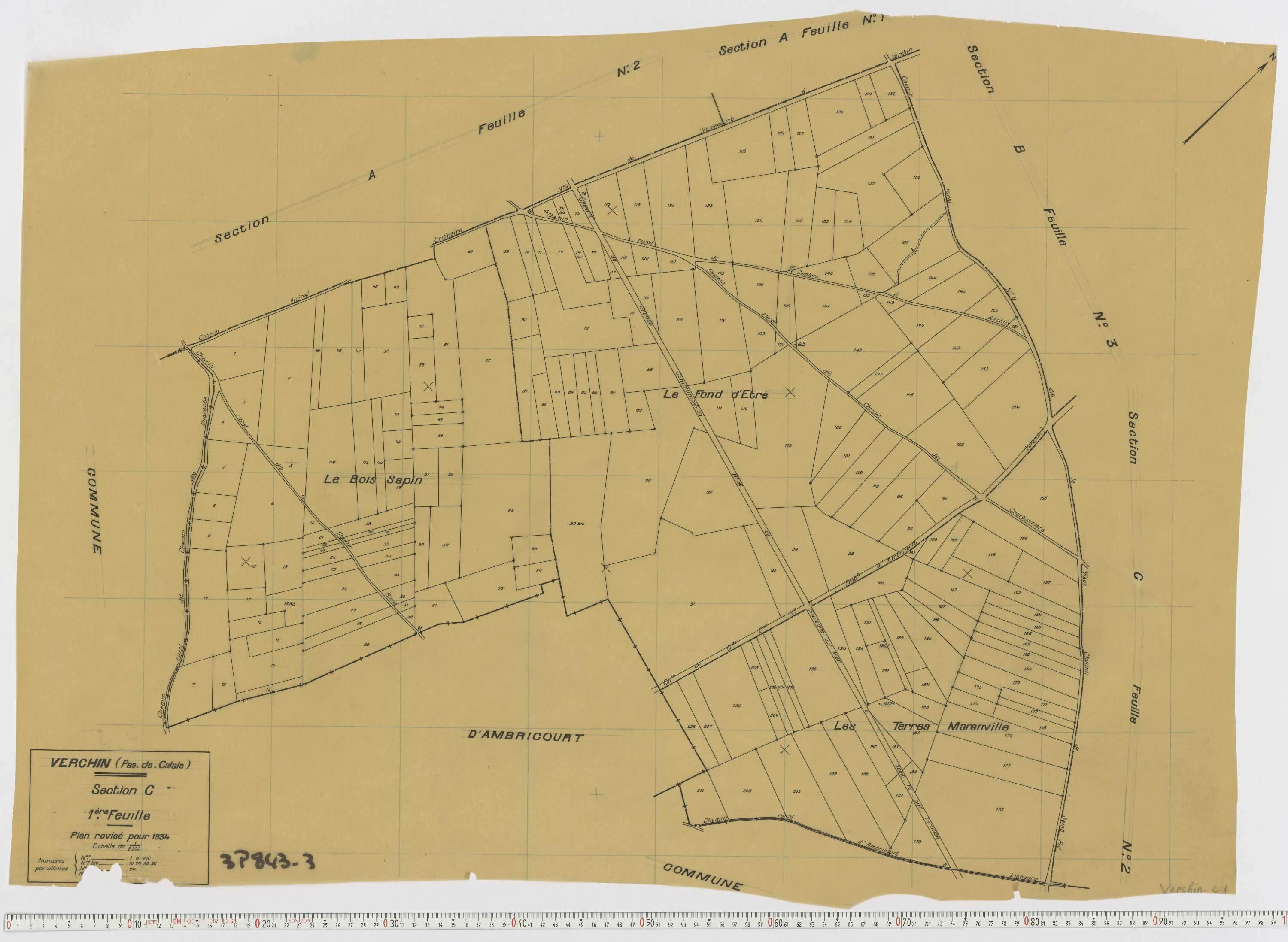 Verchin - Section C, feuille 1.