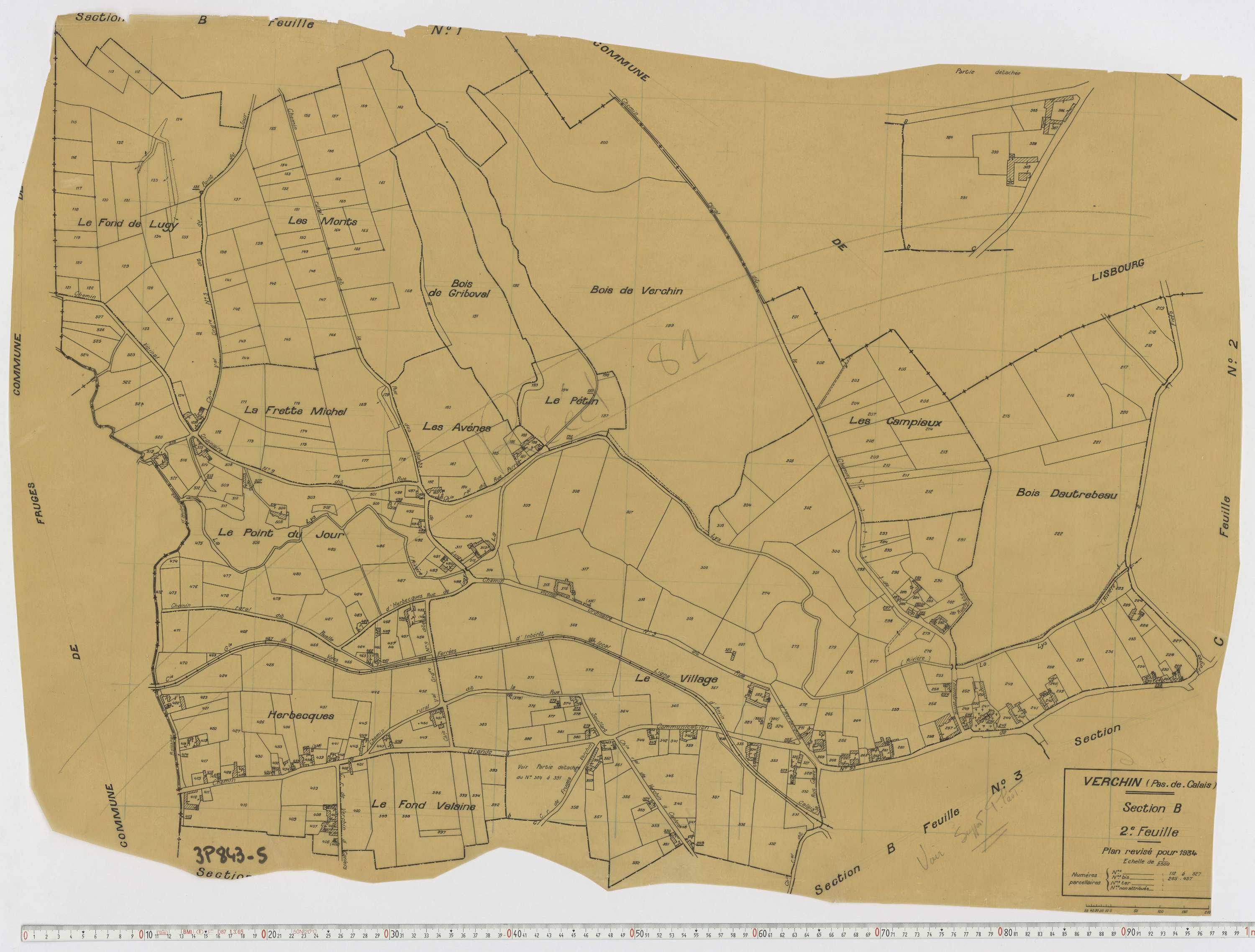 Verchin - Section B, feuille 2.