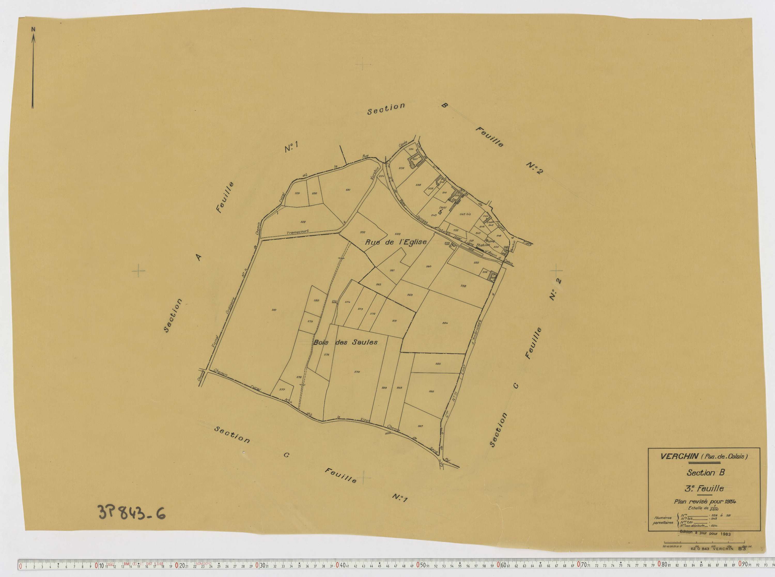Verchin - Section B, feuille 3.