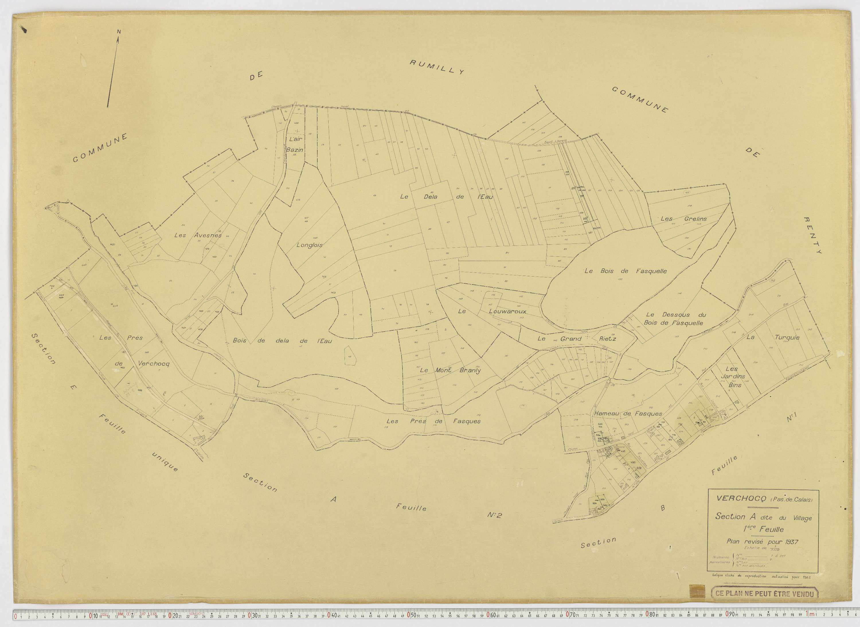 Verchocq - Section A, feuille 1.