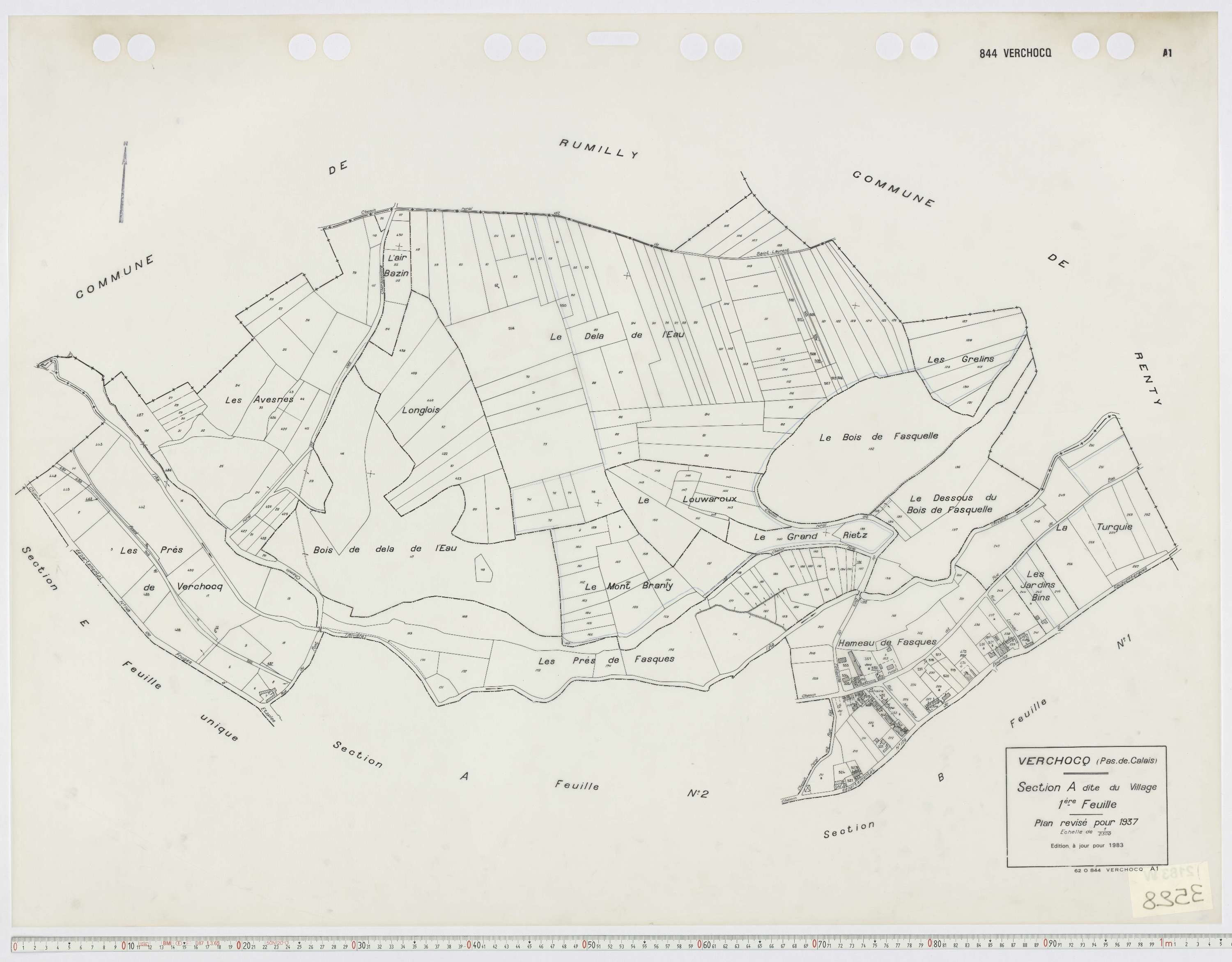 Verchocq - Section A, feuille 1.