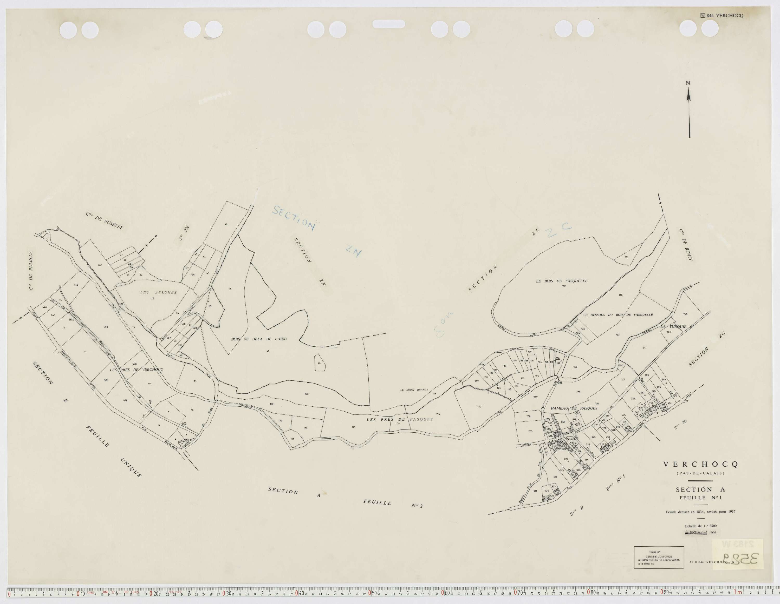 Verchocq - Section A, feuille 1.