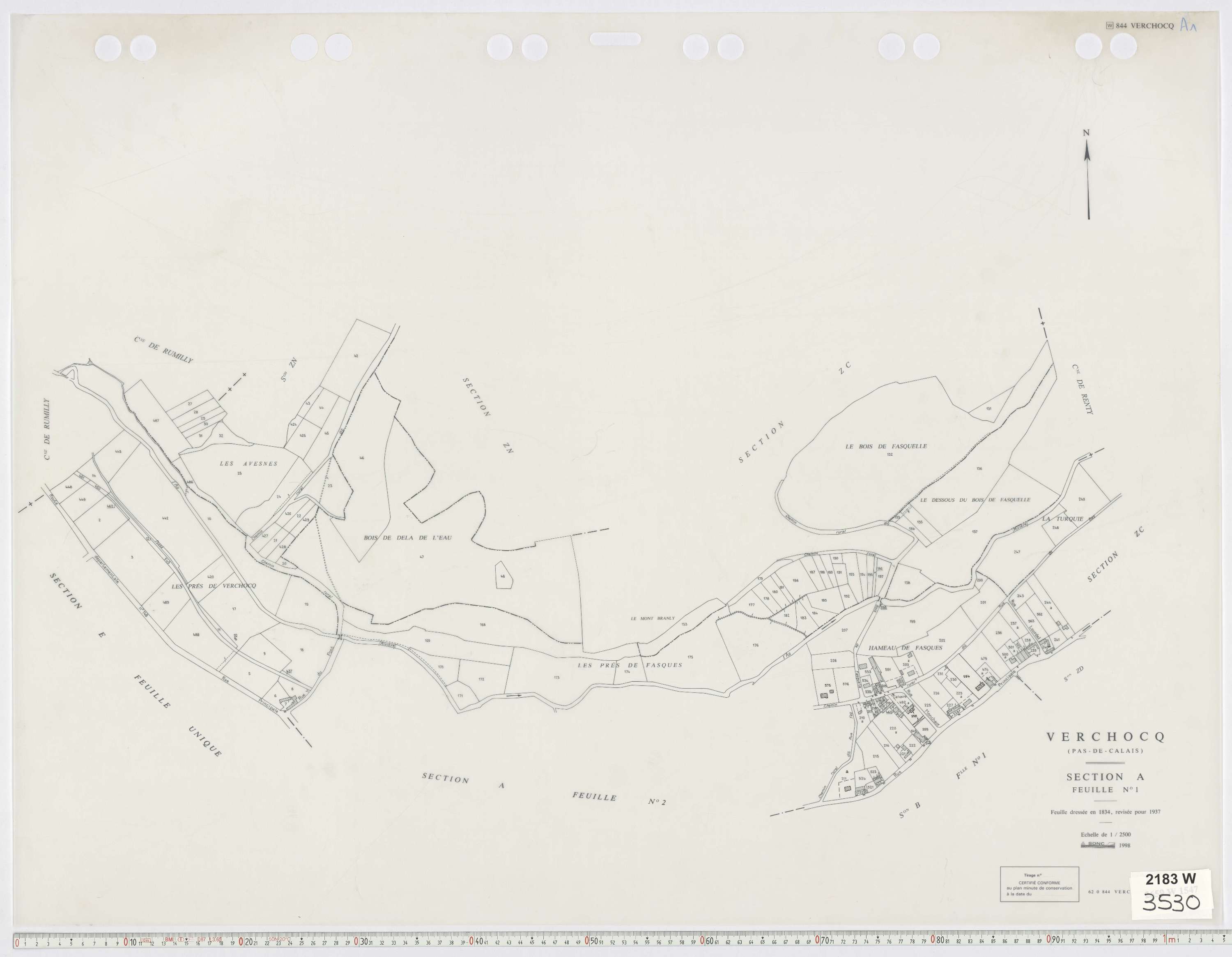 Verchocq - Section A, feuille 1.
