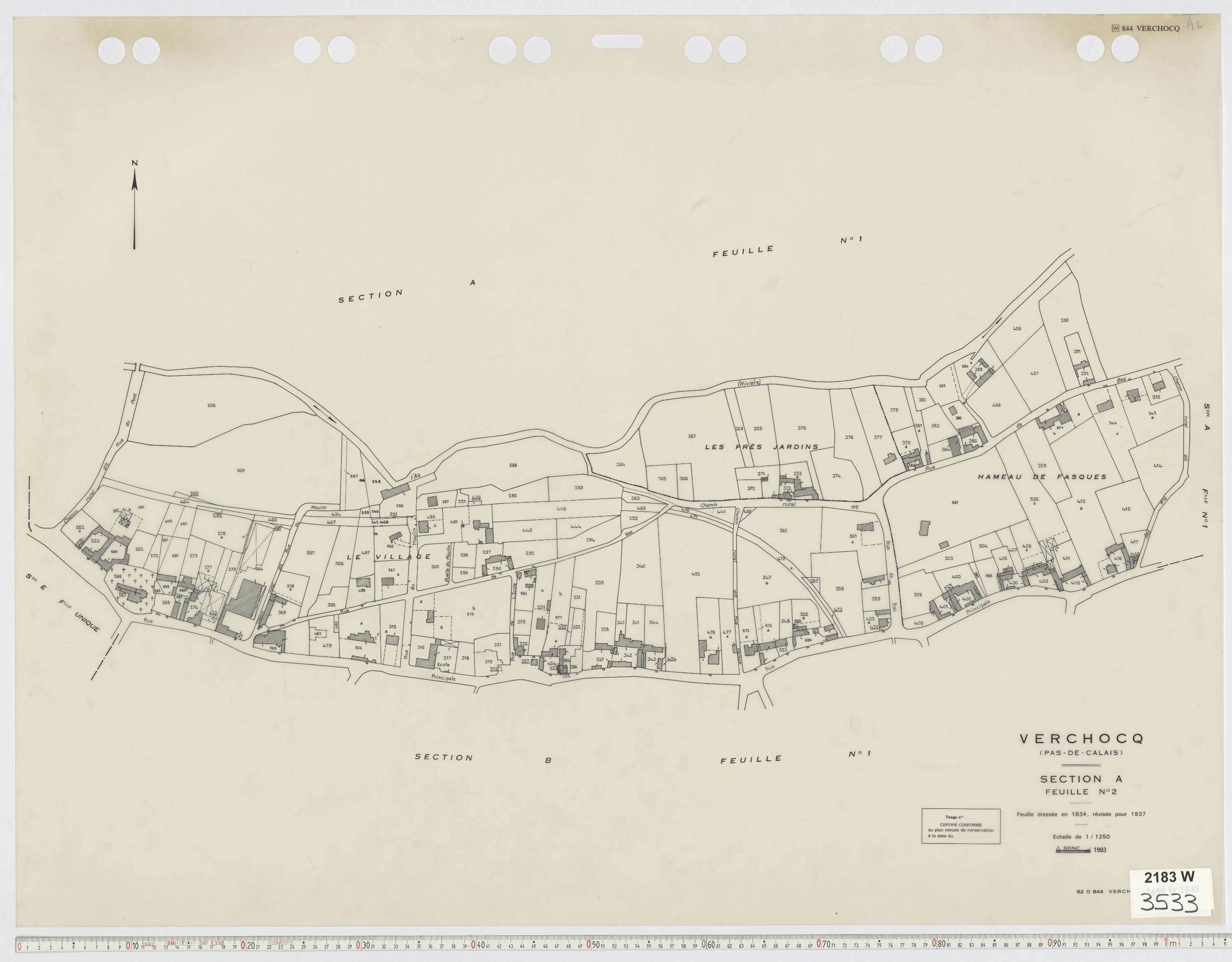 Verchocq - Section A, feuille 2.