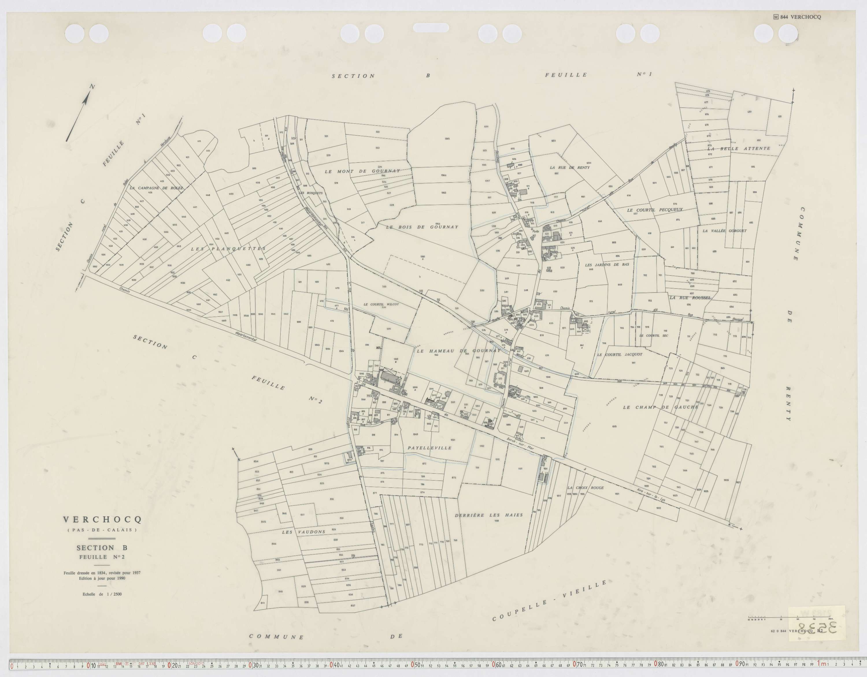 Verchocq - Section B, feuille 2.