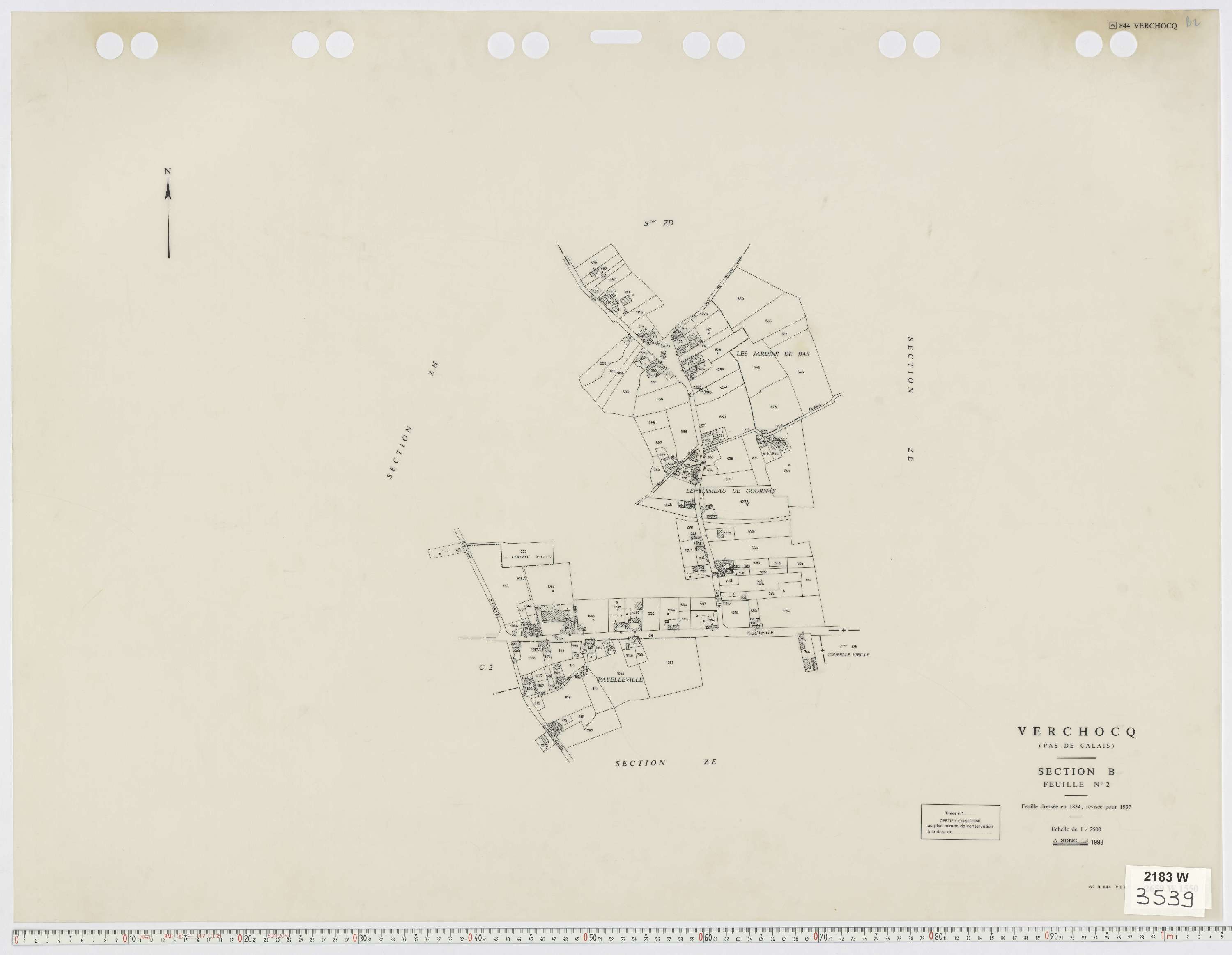 Verchocq - Section B, feuille 2.