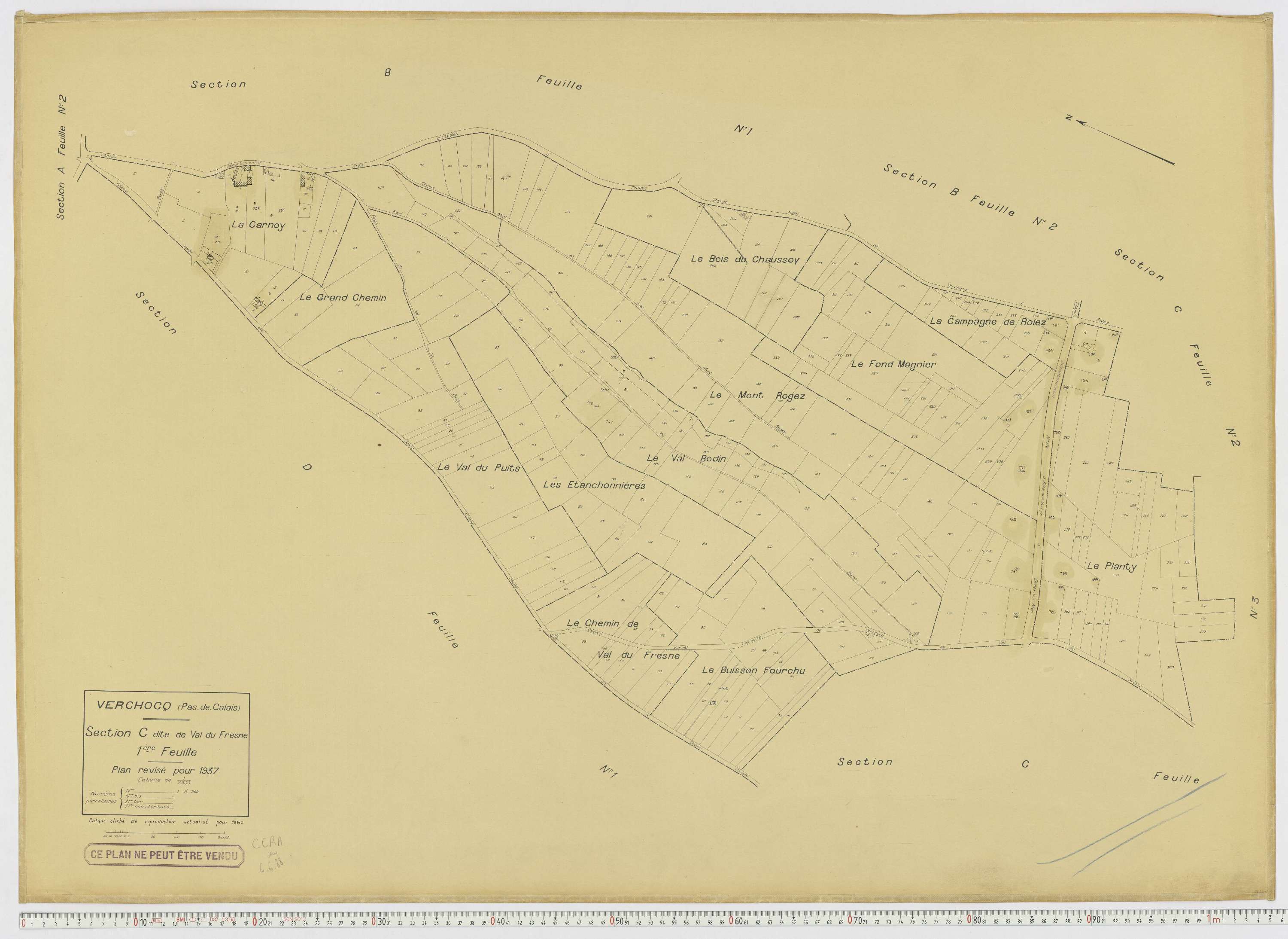 Verchocq - Section C, feuille 1.