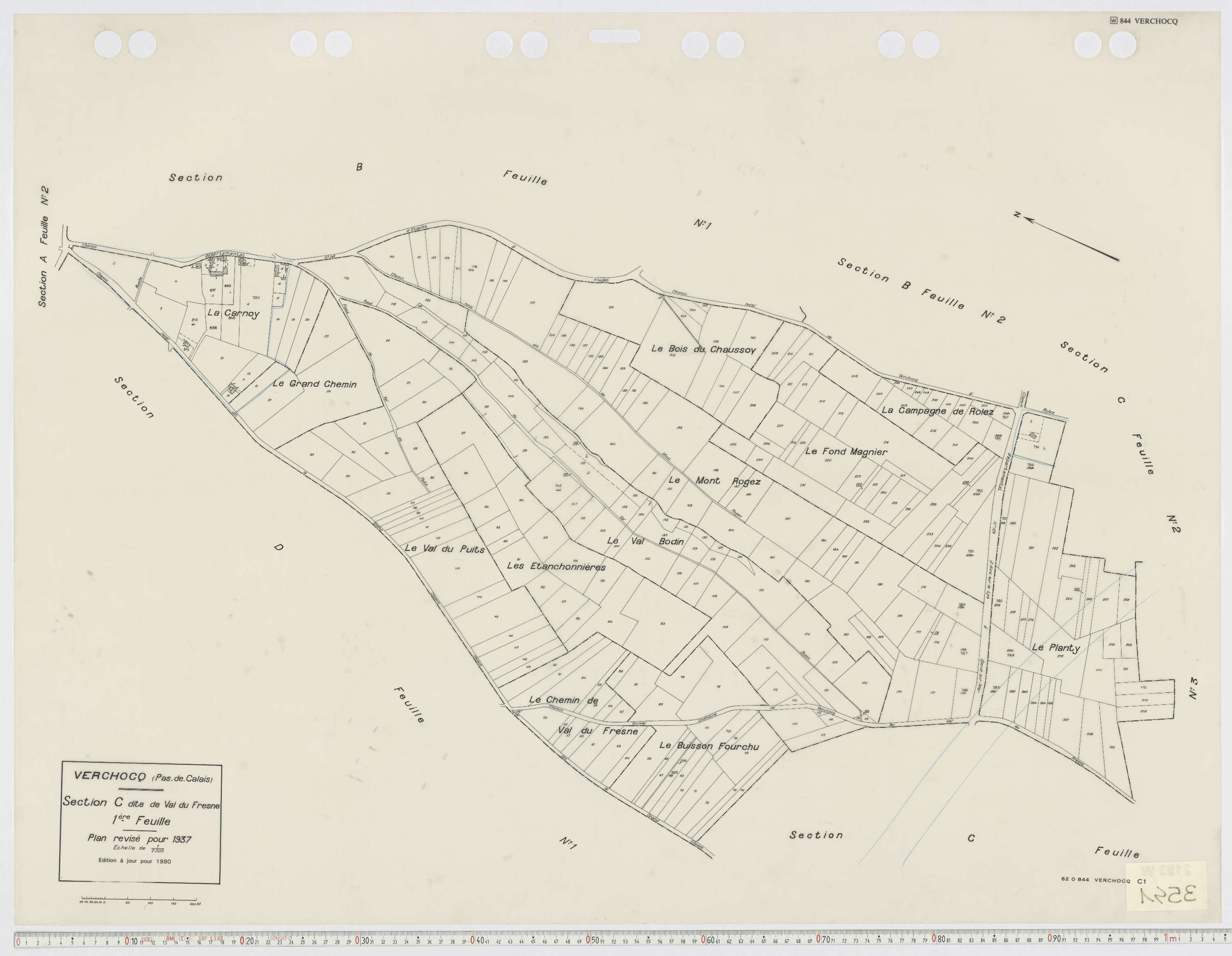 Verchocq - Section C, feuille 1.
