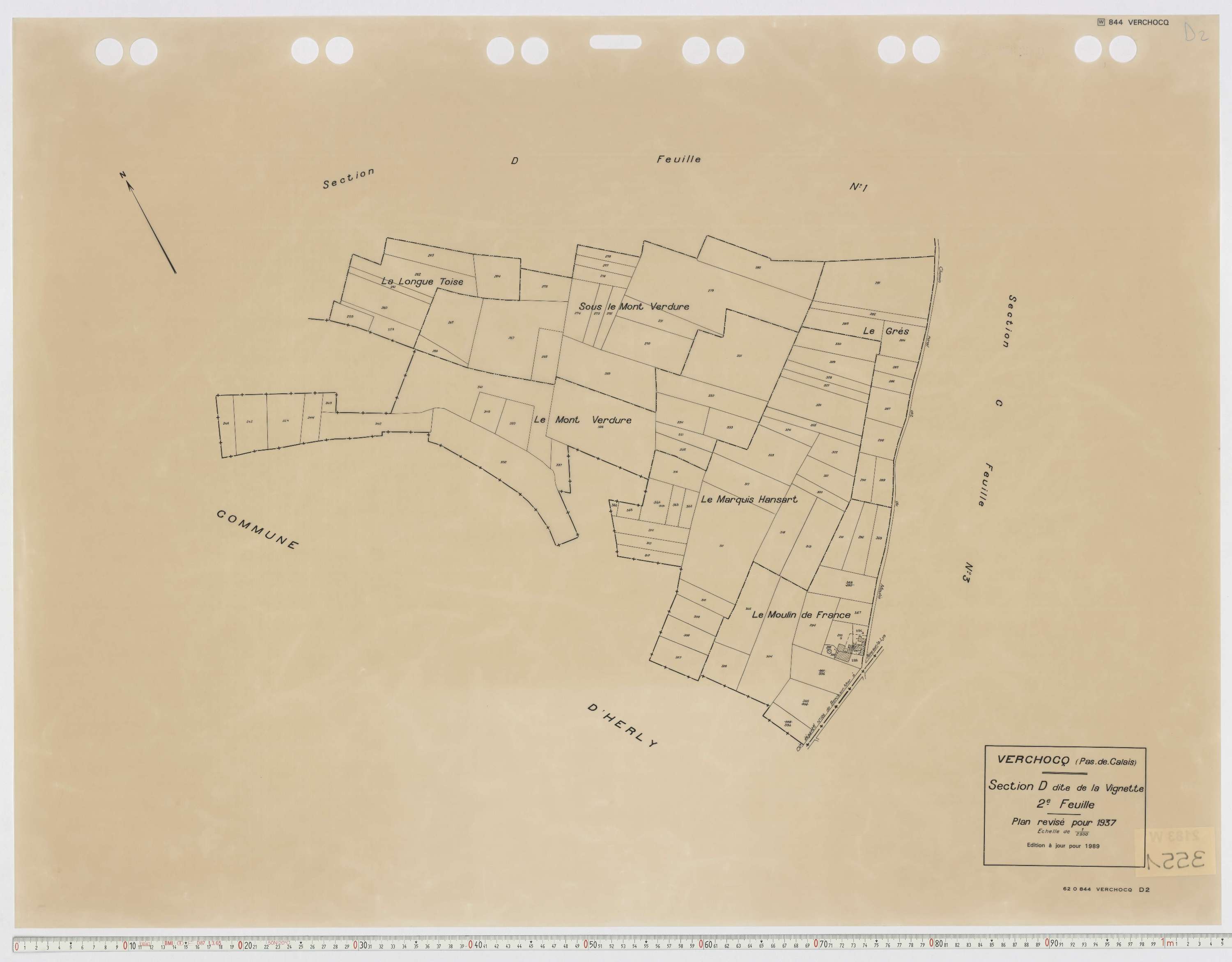 Verchocq - Section D, feuille 2.