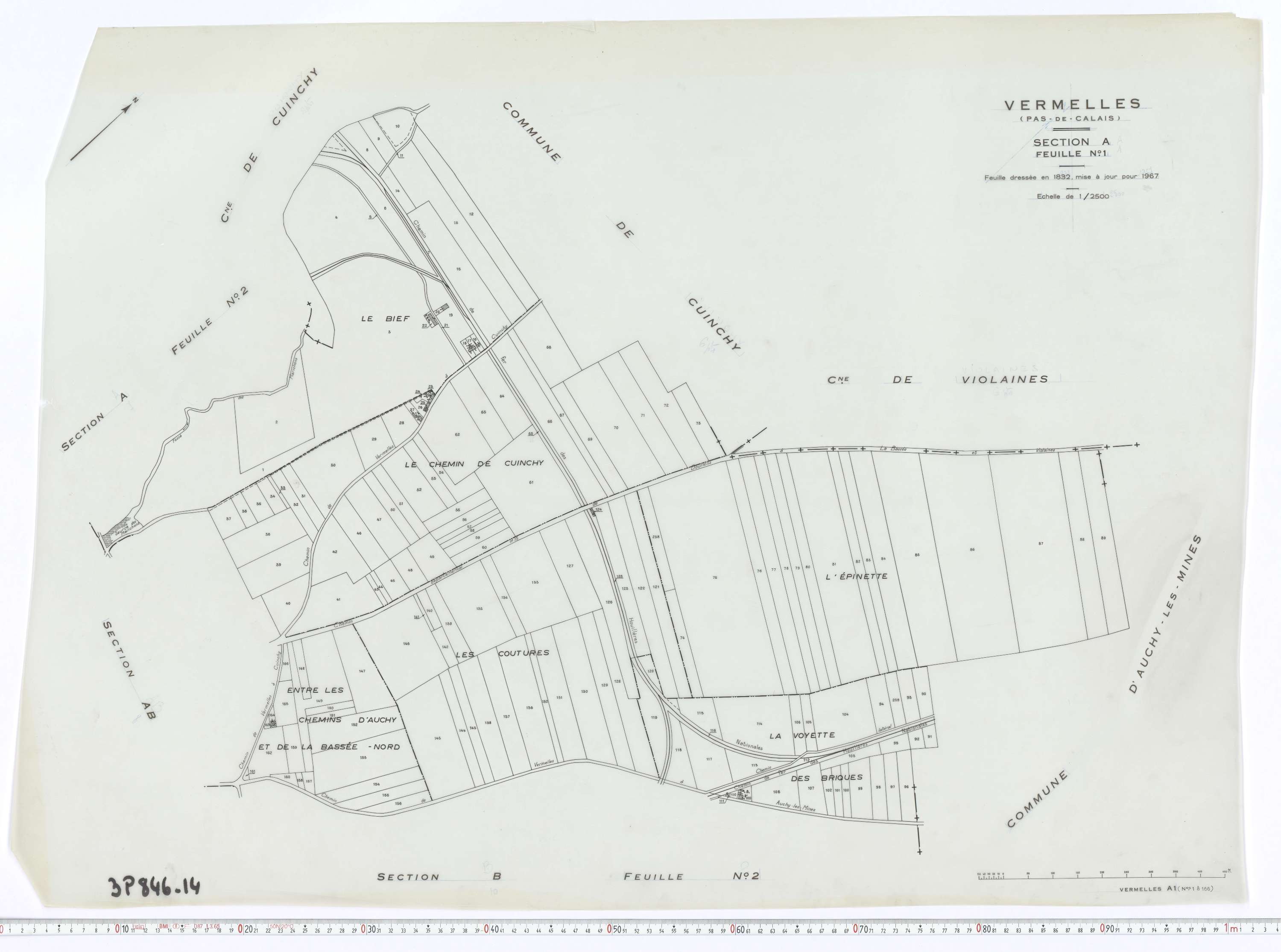 Vermelles - Section A, feuille 1.