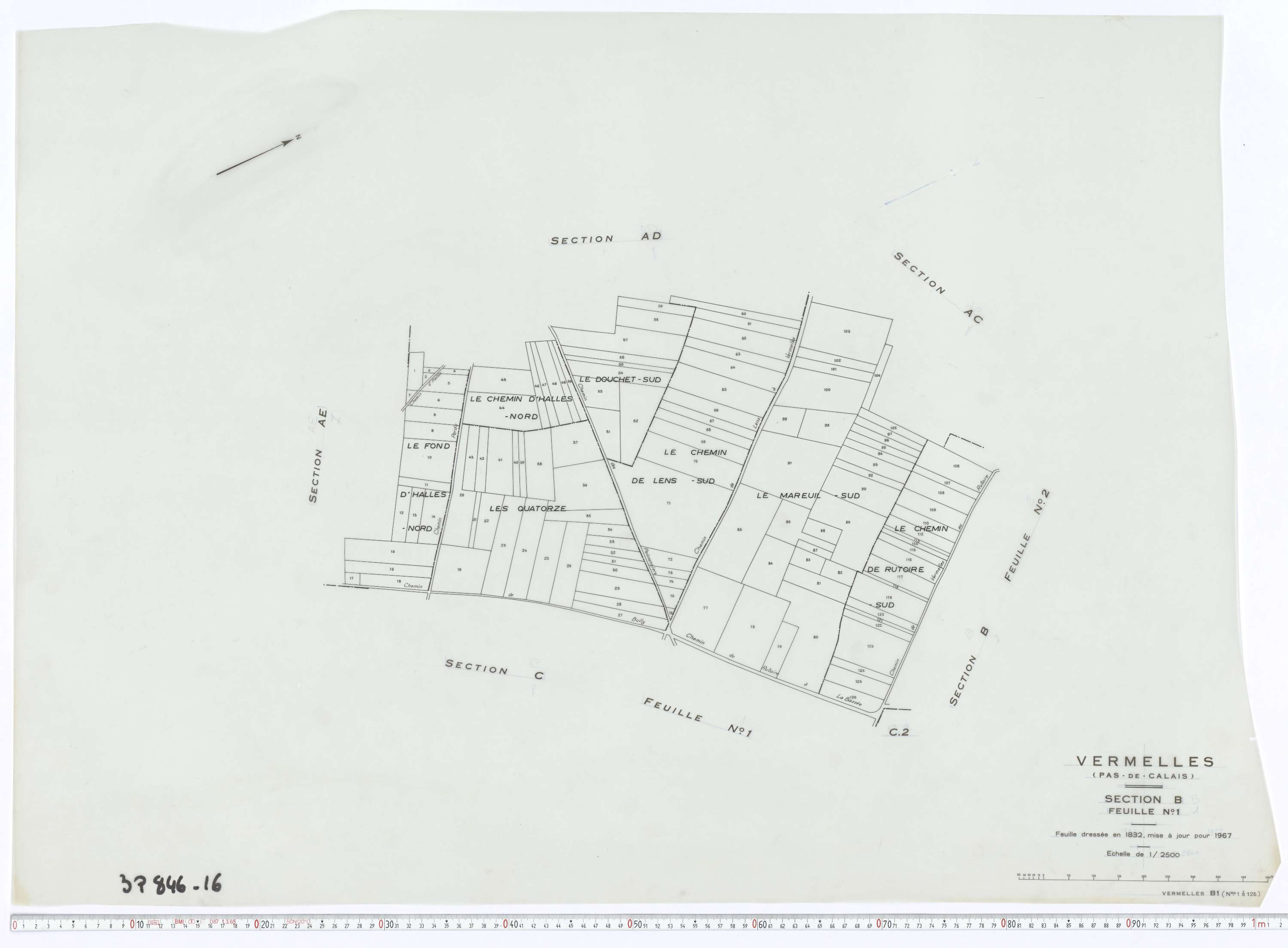 Vermelles - Section B, feuille 1.