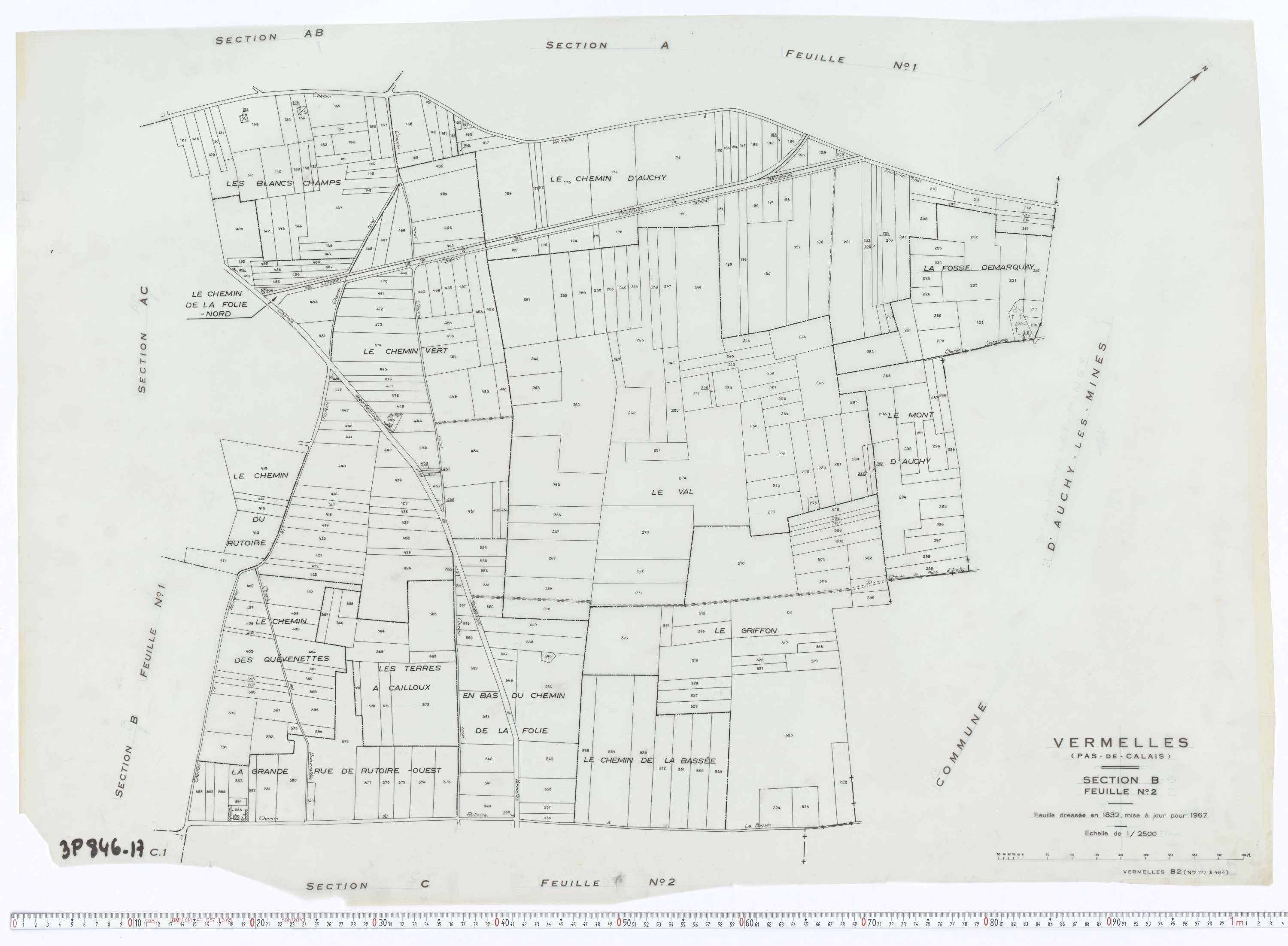 Vermelles - Section B, feuille 2.