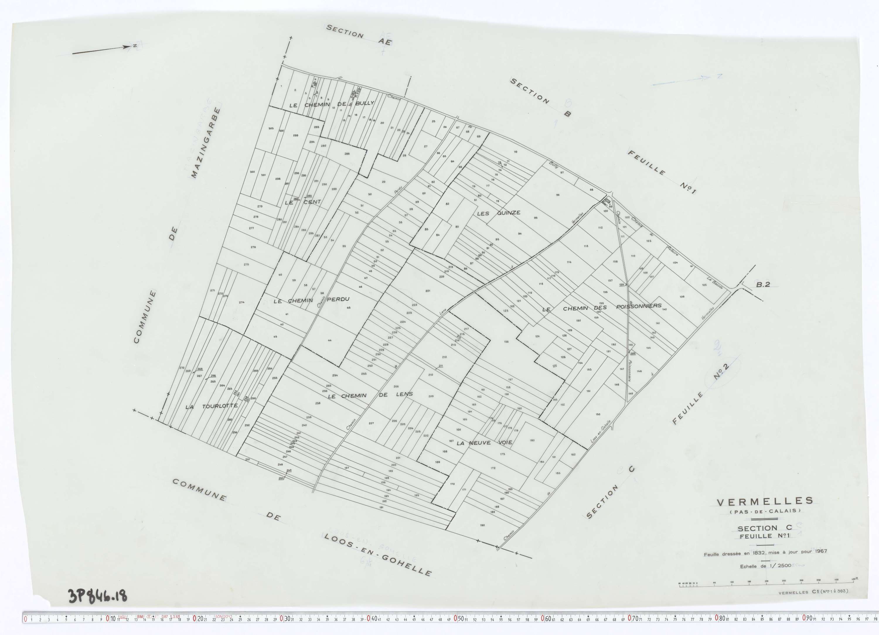 Vermelles - Section C, feuille 1.