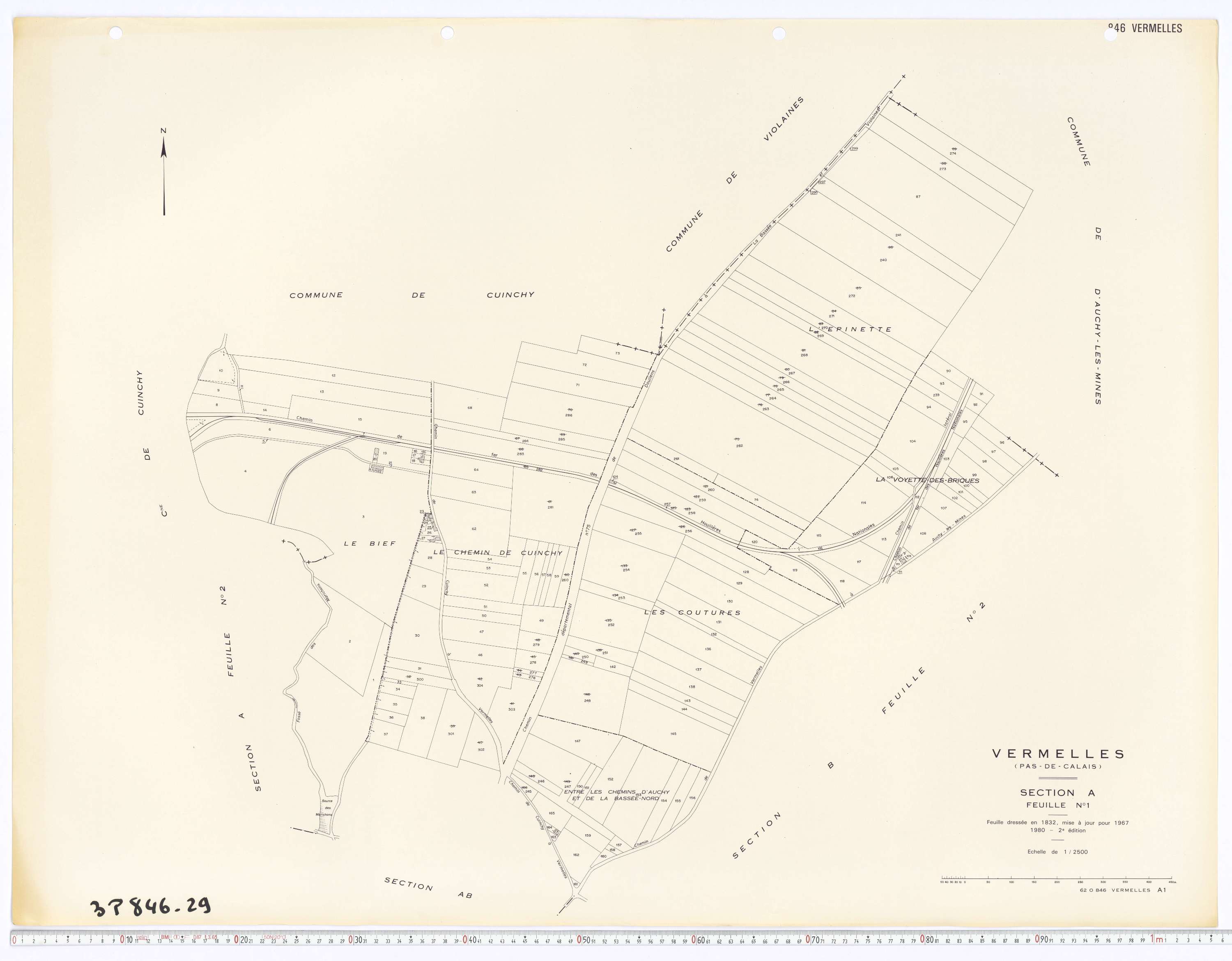 Vermelles - Section A, feuille 1.