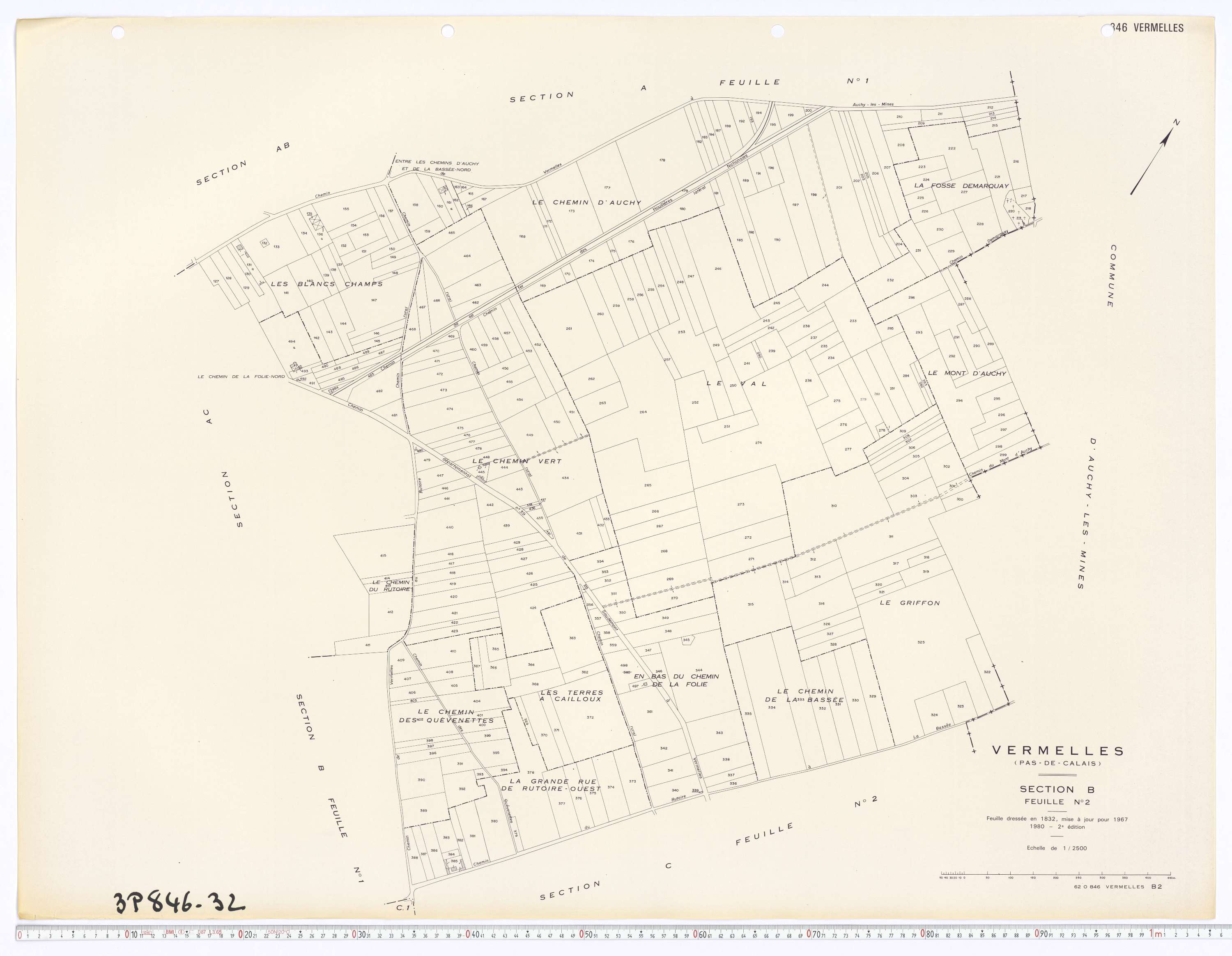 Vermelles - Section B, feuille 2.