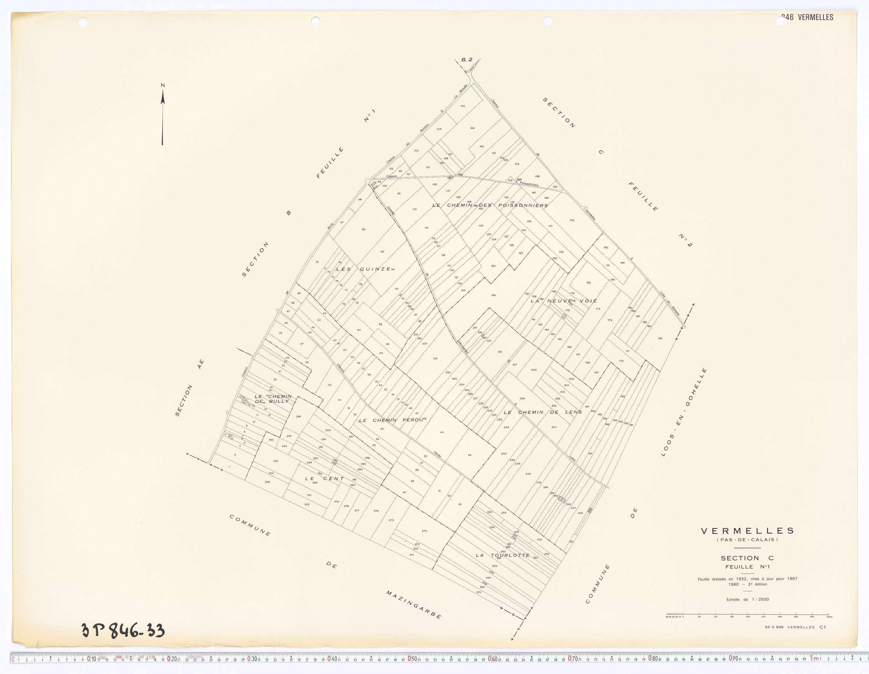 Vermelles - Section C, feuille 1.