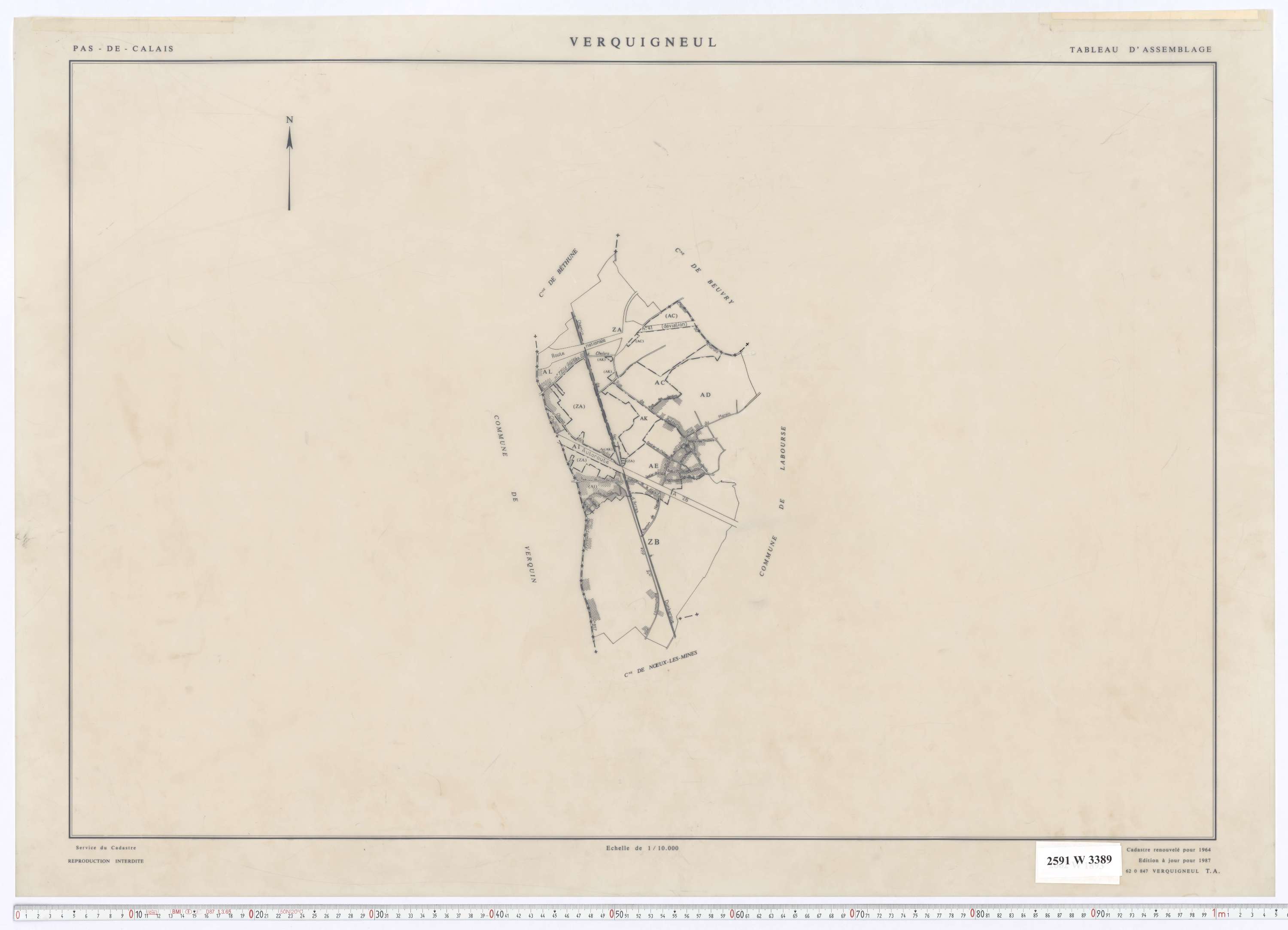 Verquigneul - Tableau d'assemblage.