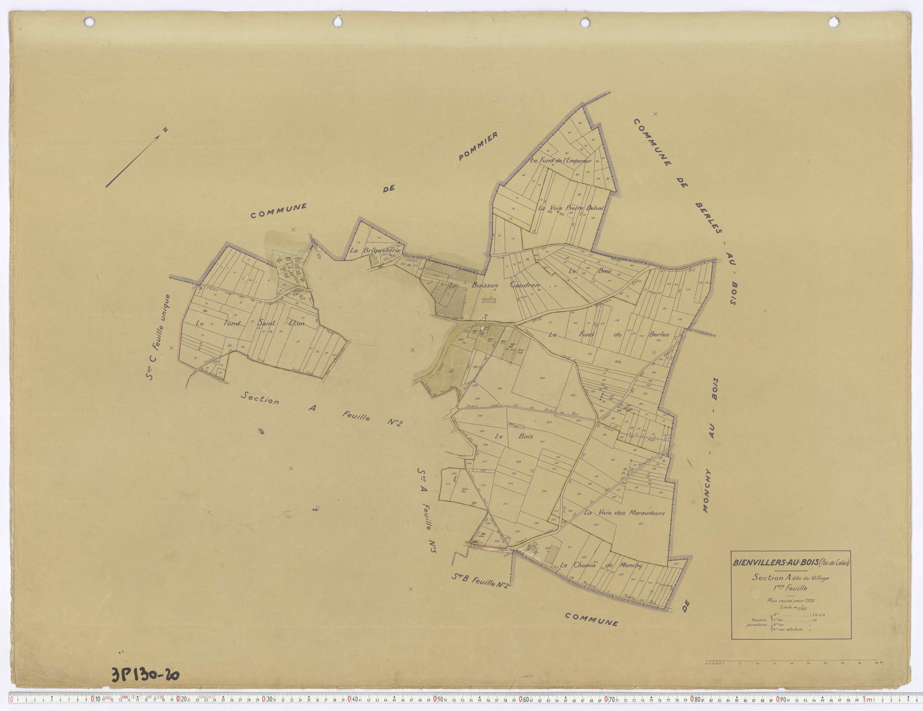 Villers-au-Bois - Section A, feuille 1.