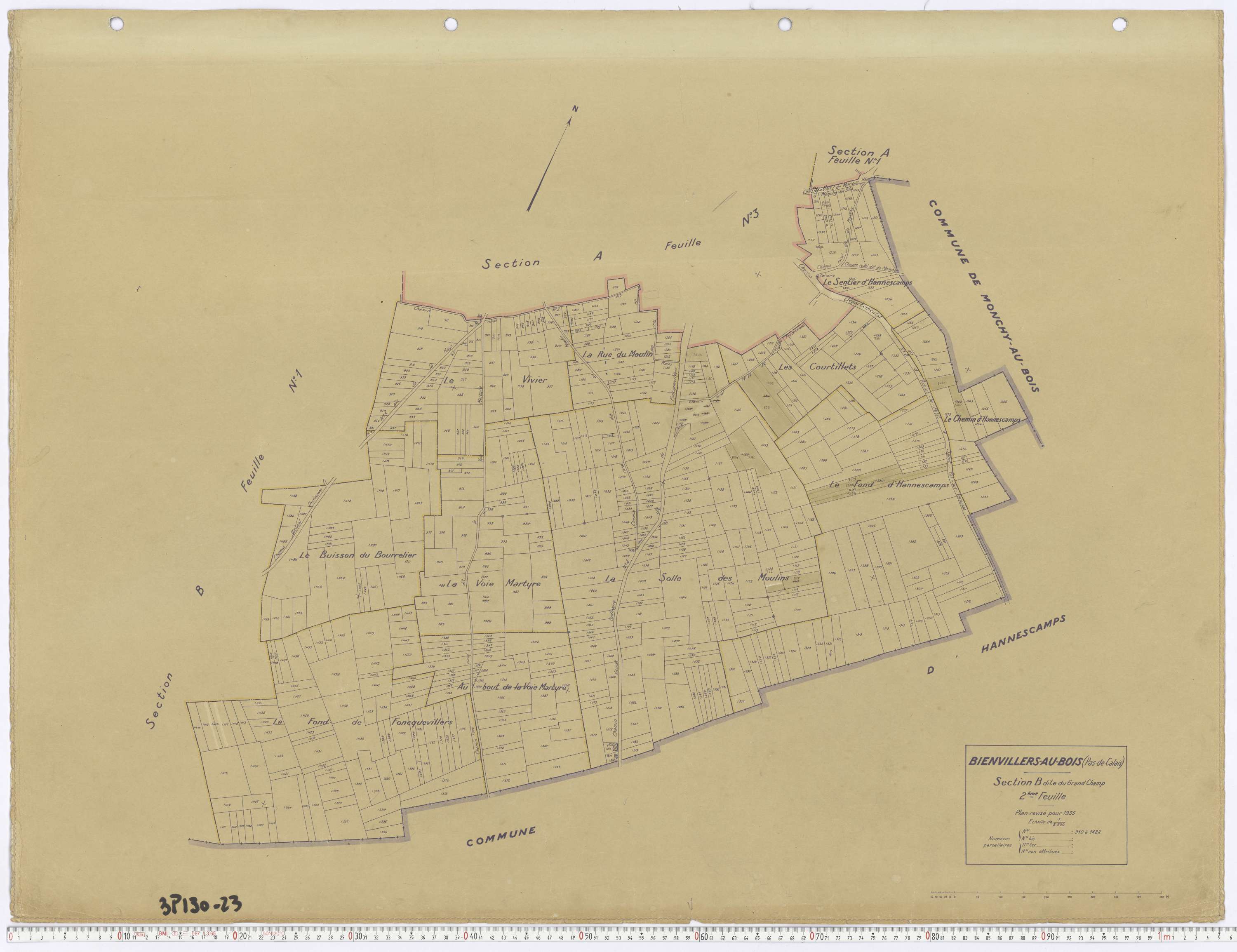 Villers-au-Bois - Section B, feuille 2.