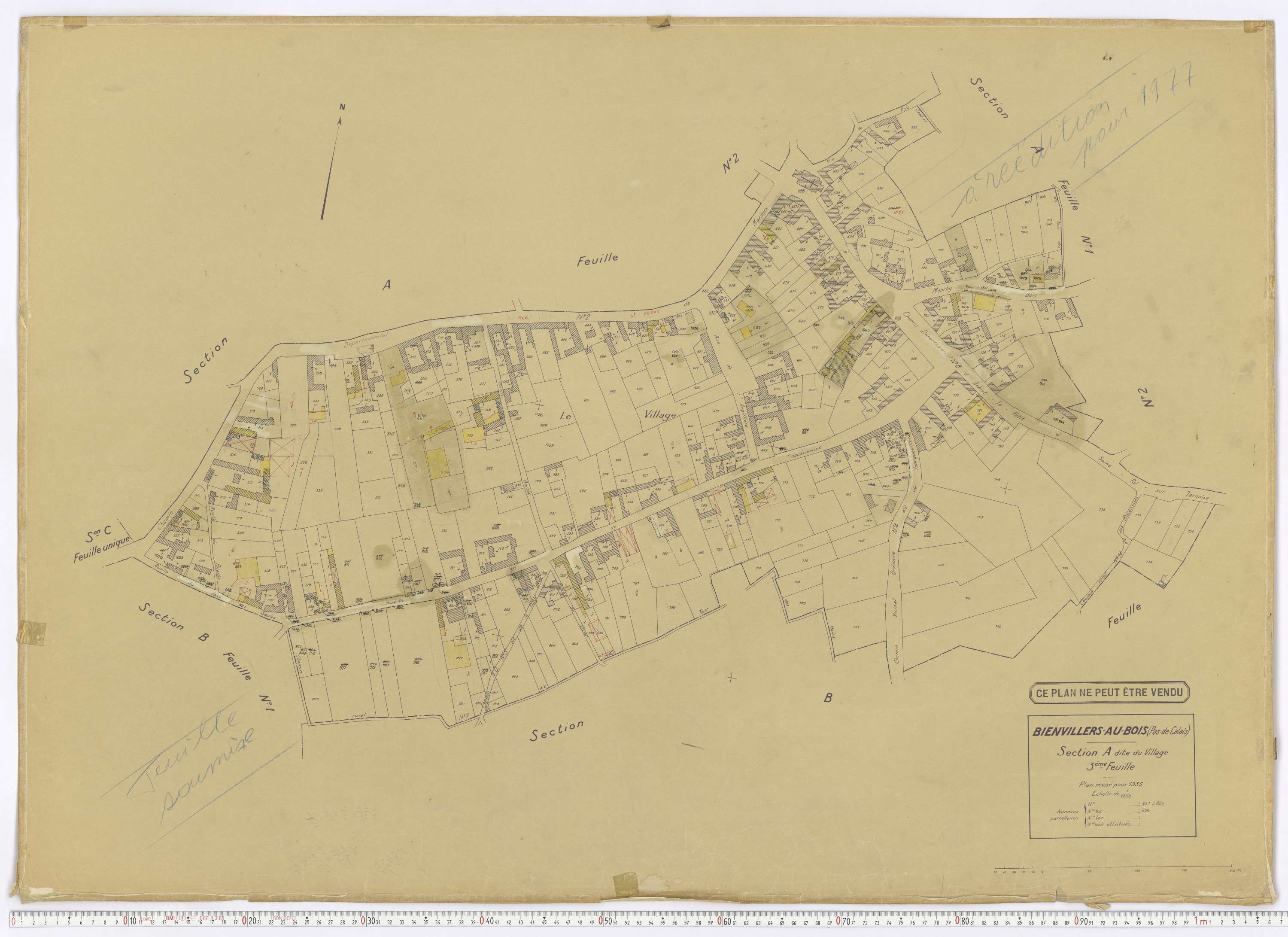 Villers-au-Bois - Section A, feuille 3.