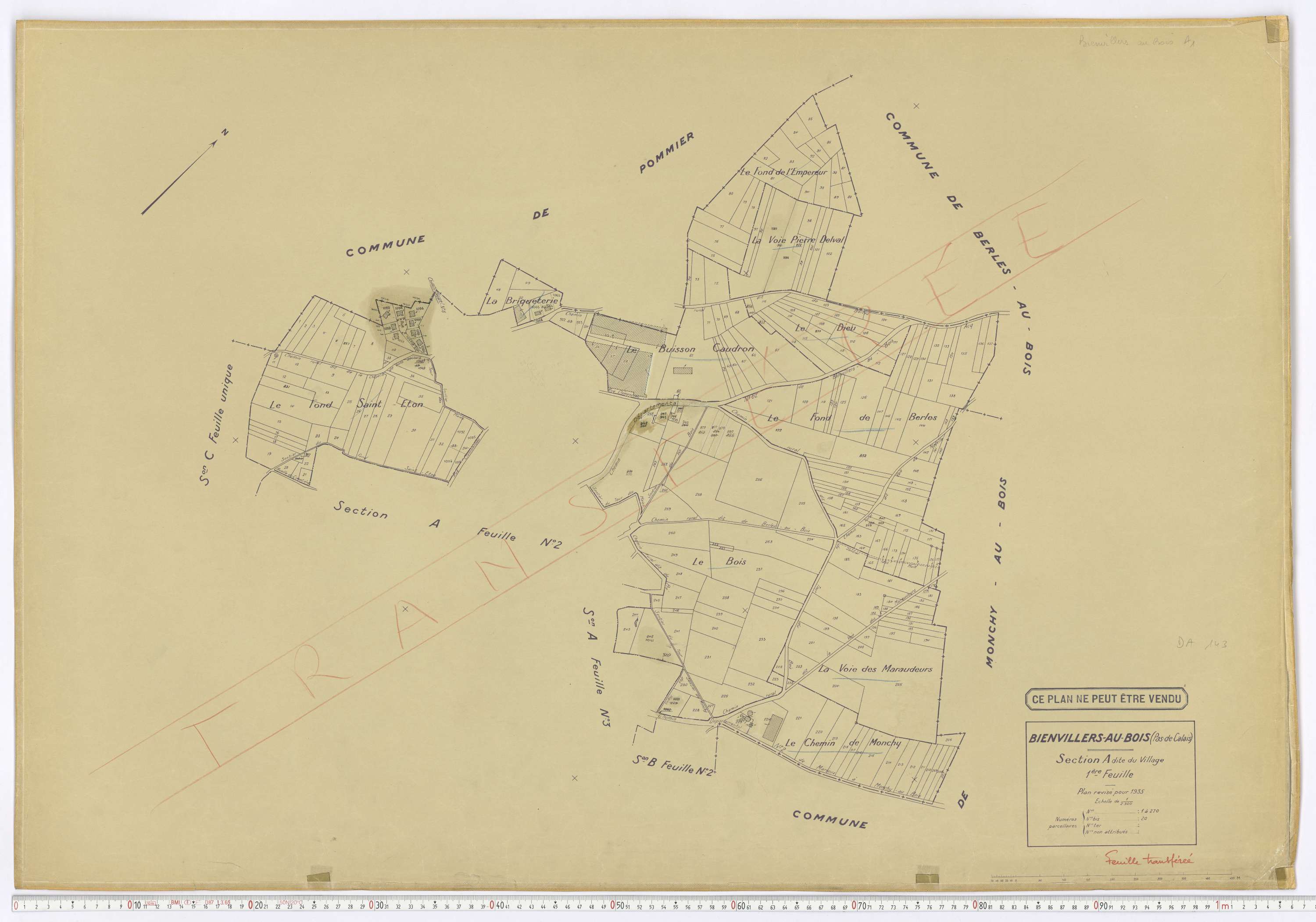 Villers-au-Bois - Section A, feuille 1.