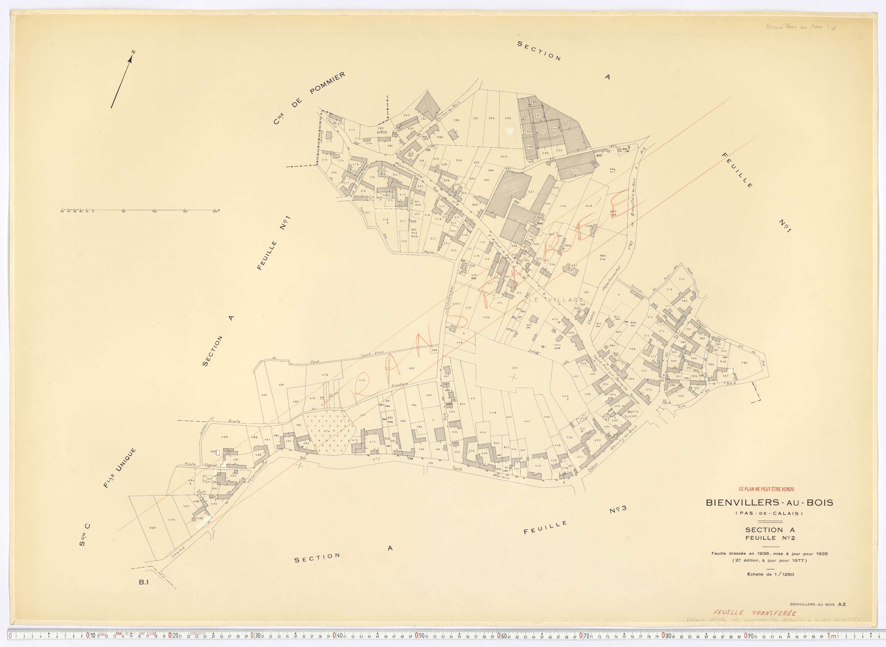 Villers-au-Bois - Section A, feuille 2.