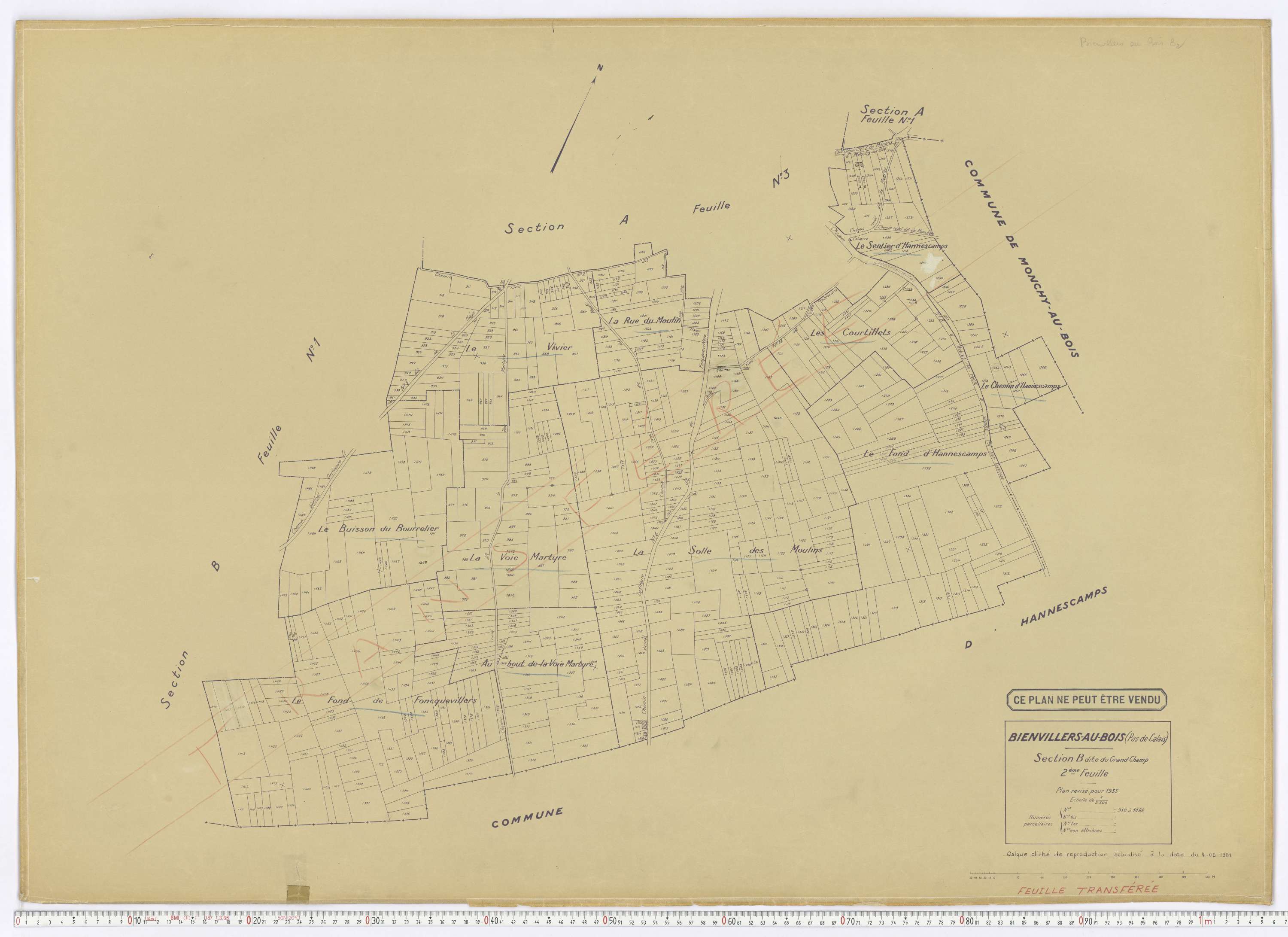 Villers-au-Bois - Section B, feuille 2.