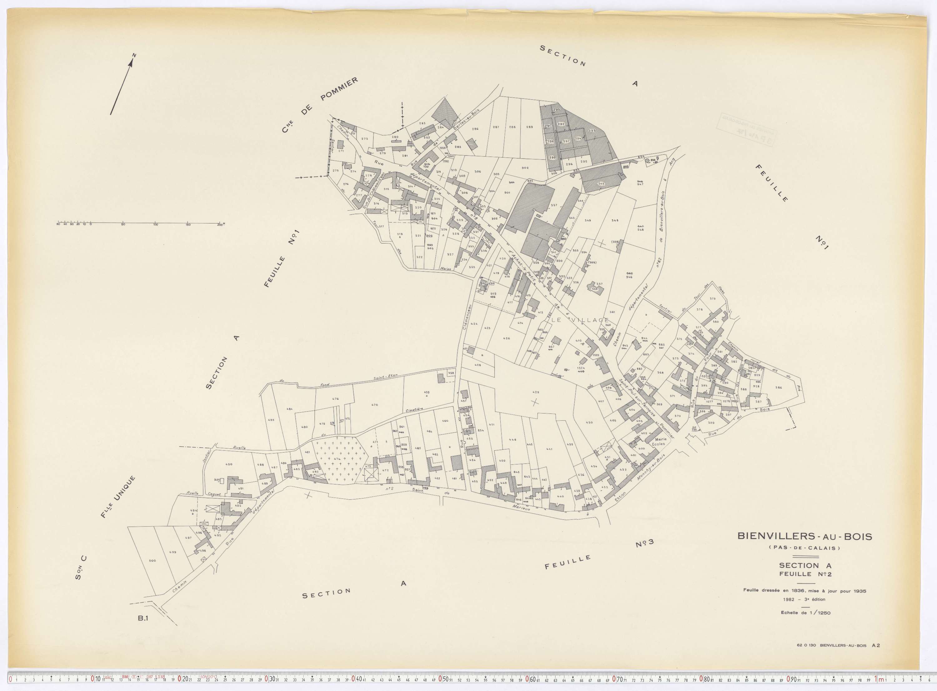 Villers-au-Bois - Section A, feuille 2.