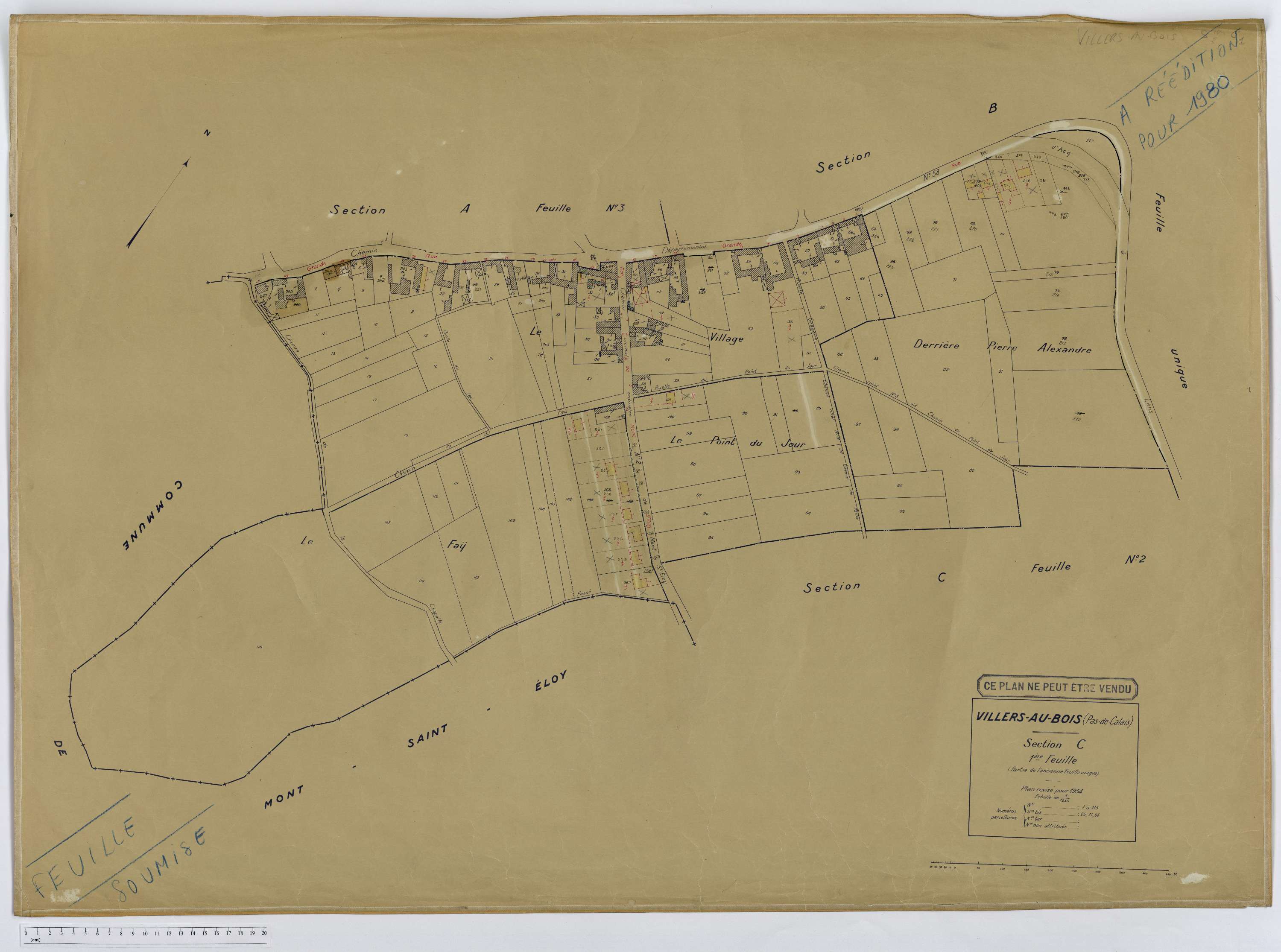 Villers-au-Bois - Section C, feuille 1.