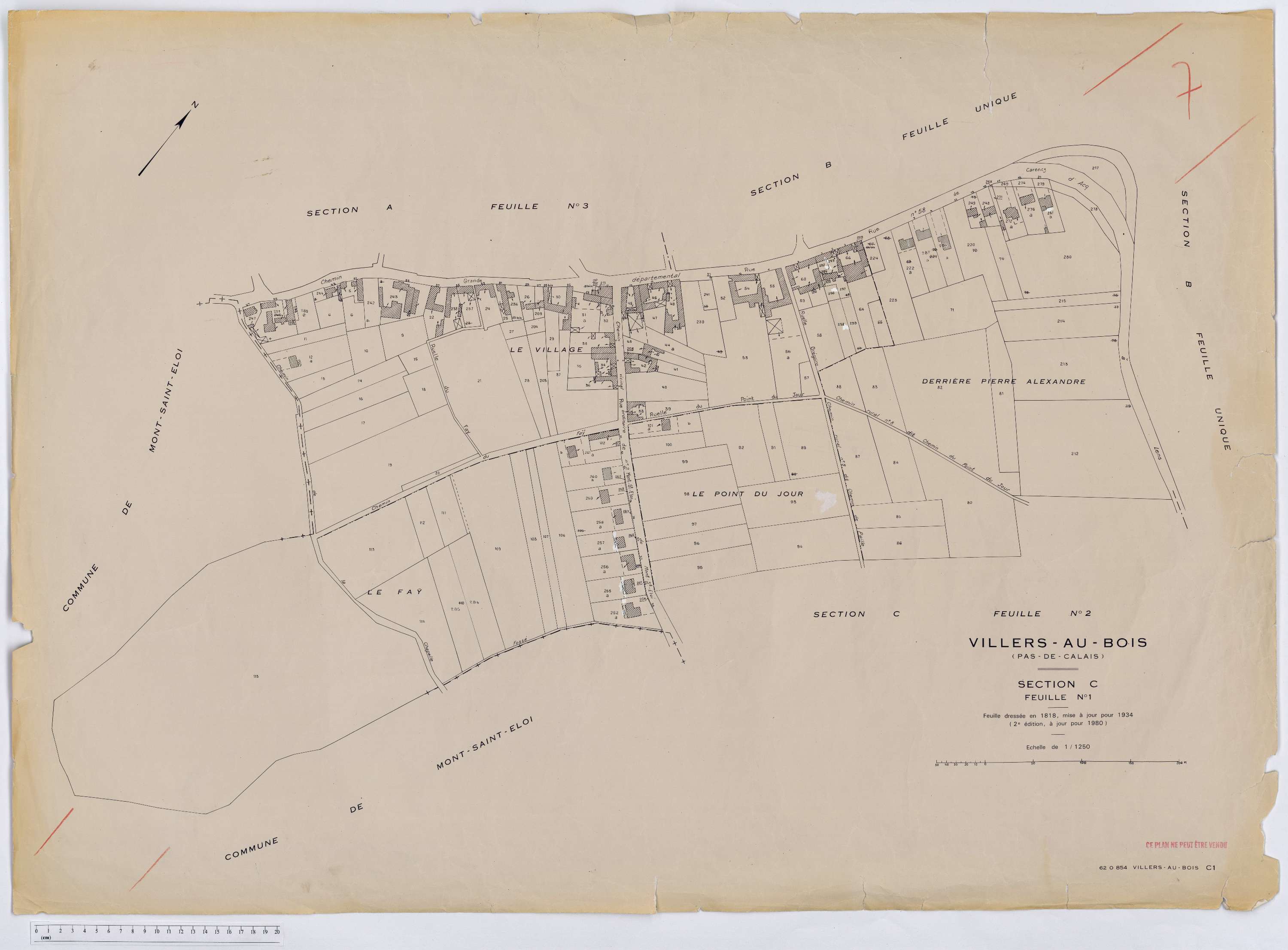 Villers-au-Bois - Section C, feuille 1.