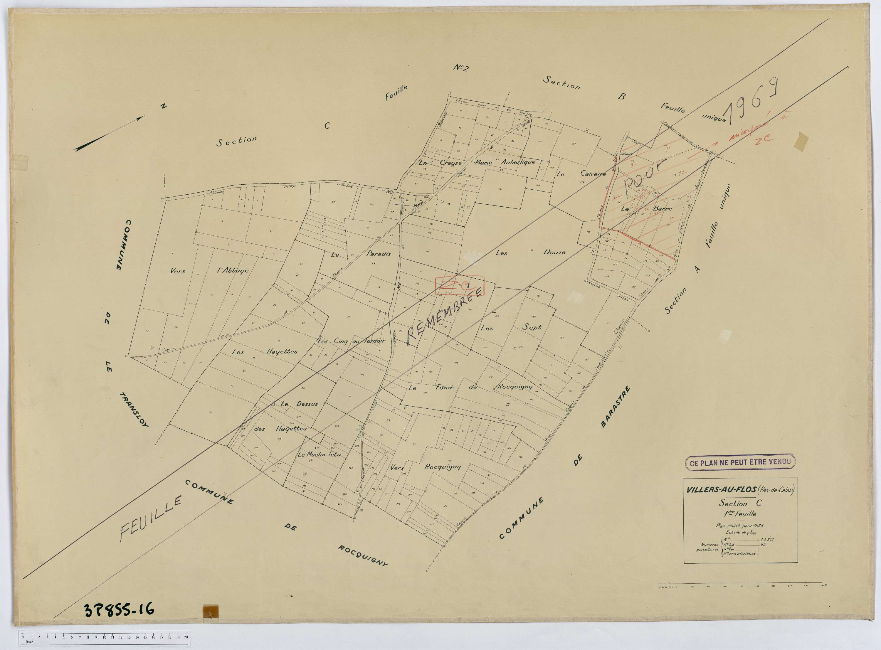 Villers-au-Flos - Section C, feuille 1.