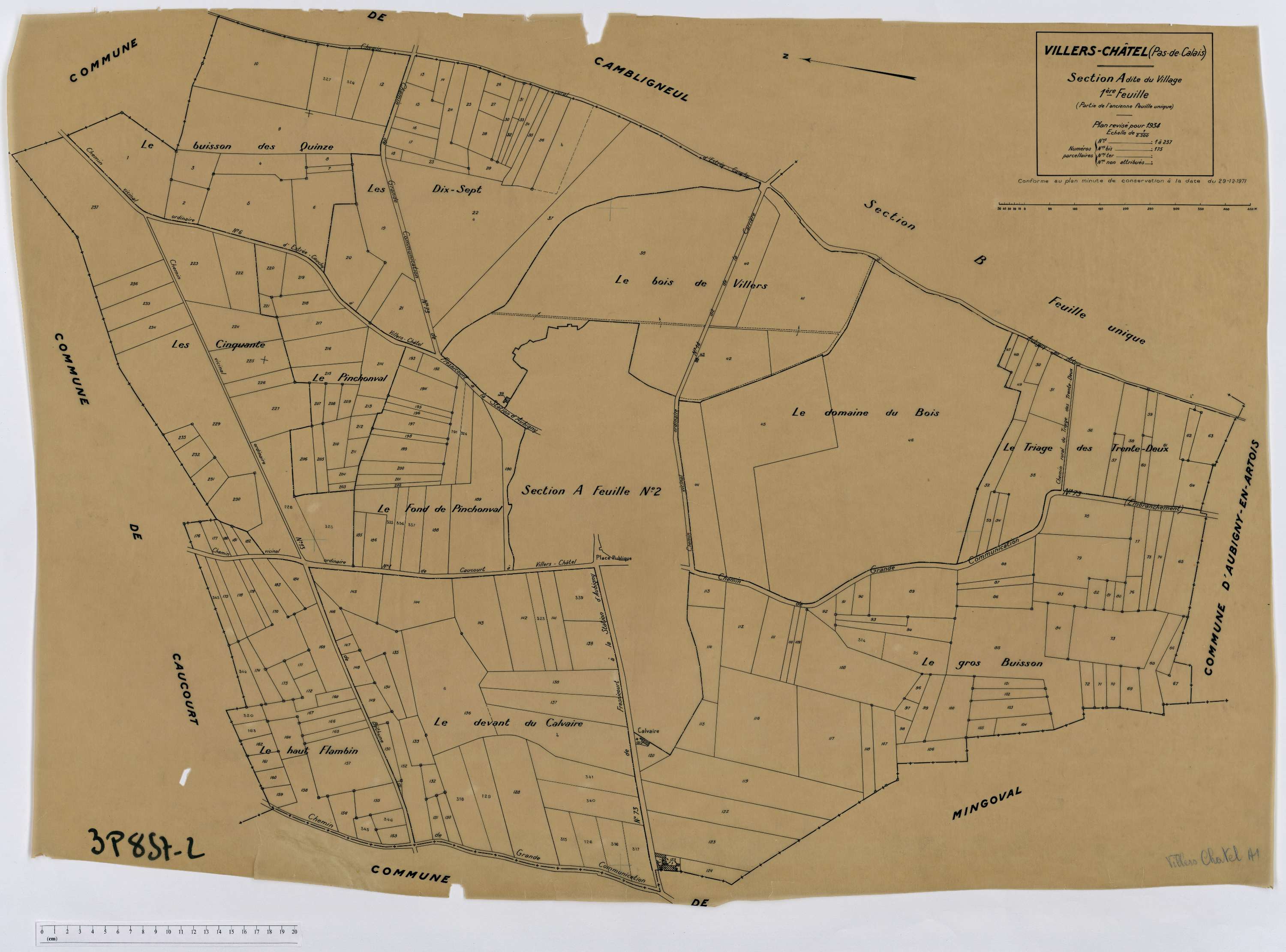 Villers-Châtel - Section A, feuille 1.