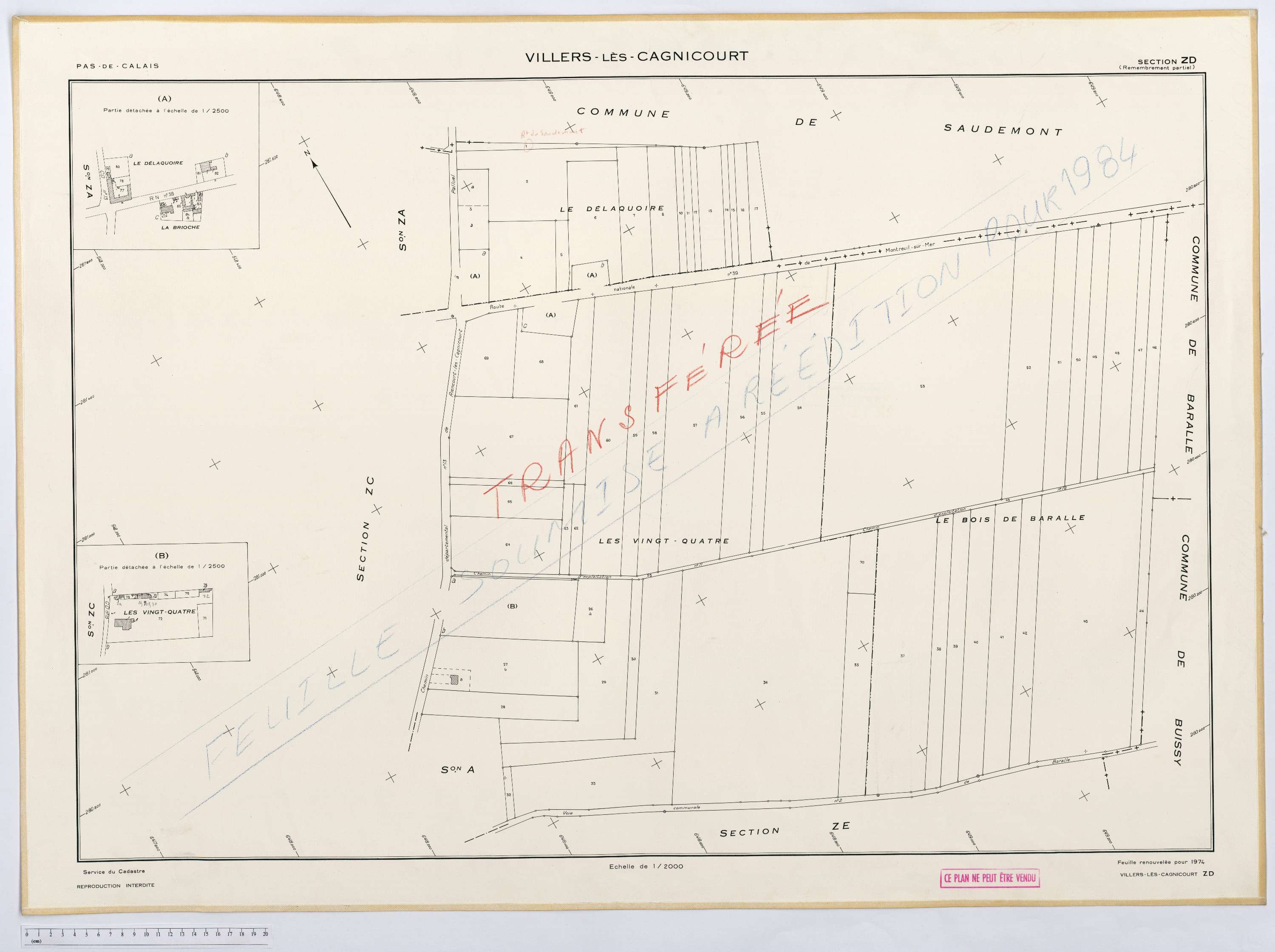Villers-lès-Cagnicourt - Section ZD.