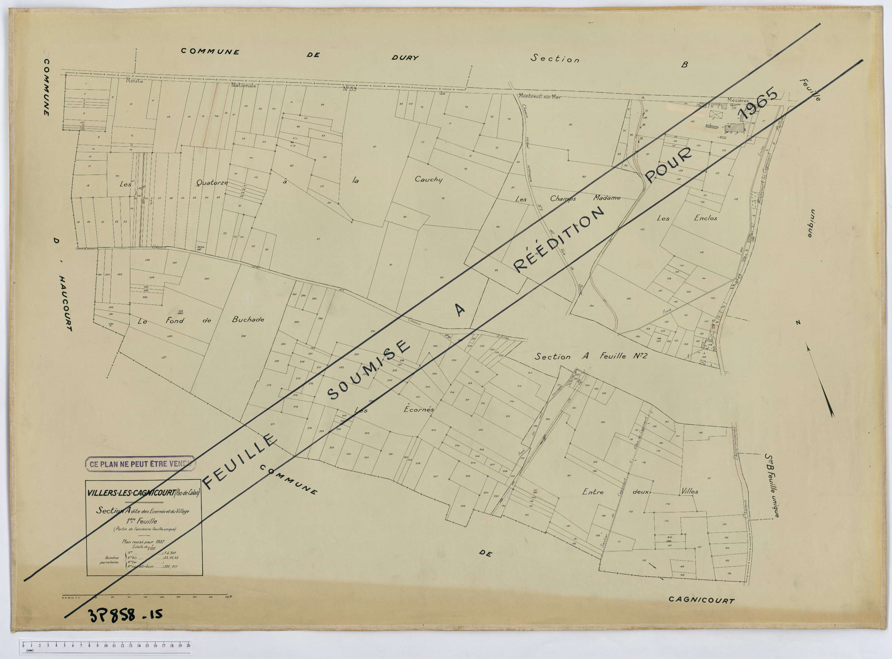 Villers-lès-Cagnicourt - Section A, feuille 1.