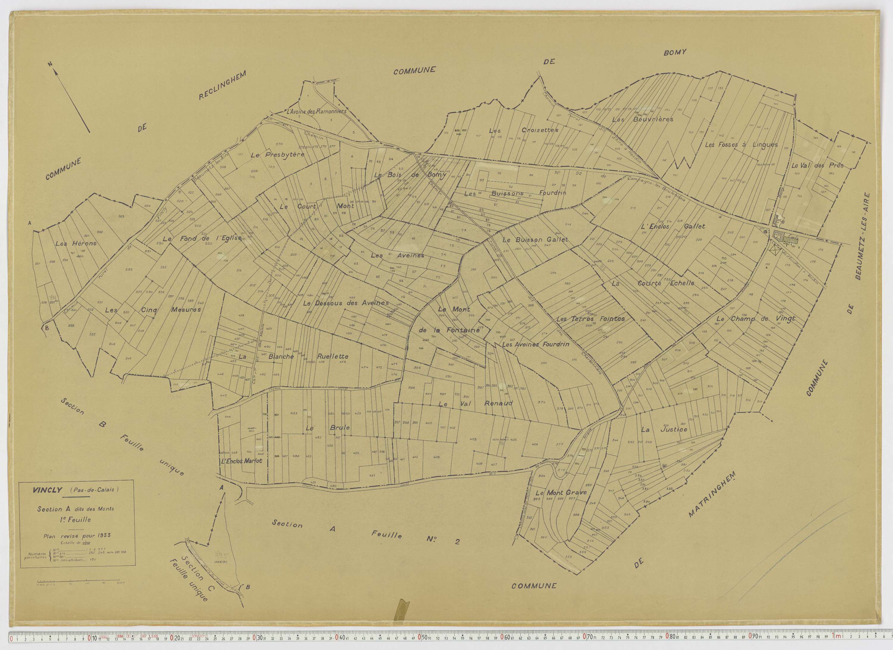 Vincly - Section A, feuille 1.