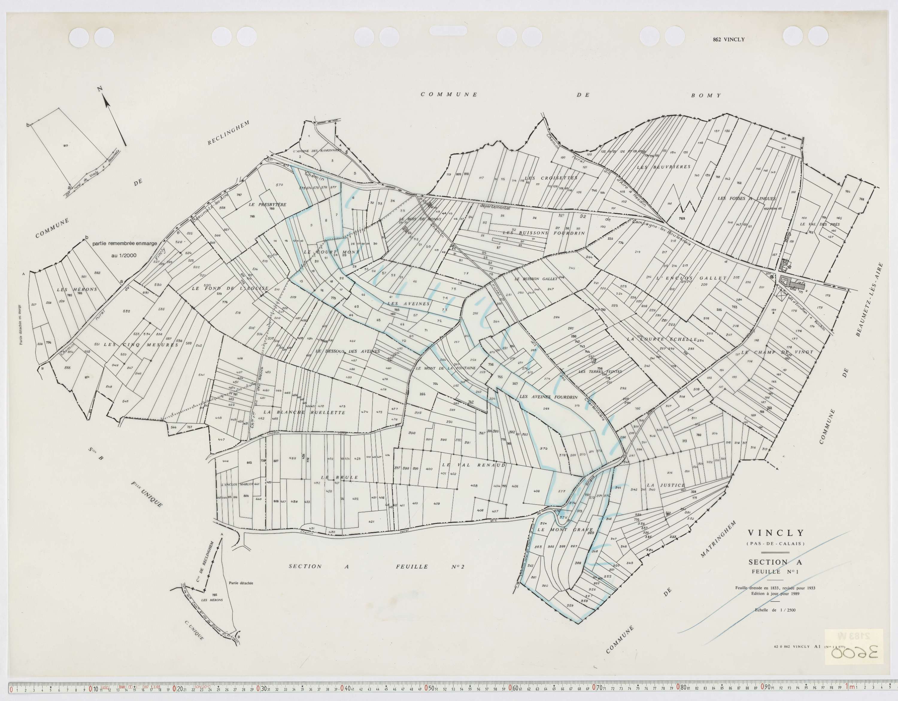 Vincly - Section A, feuille 1.