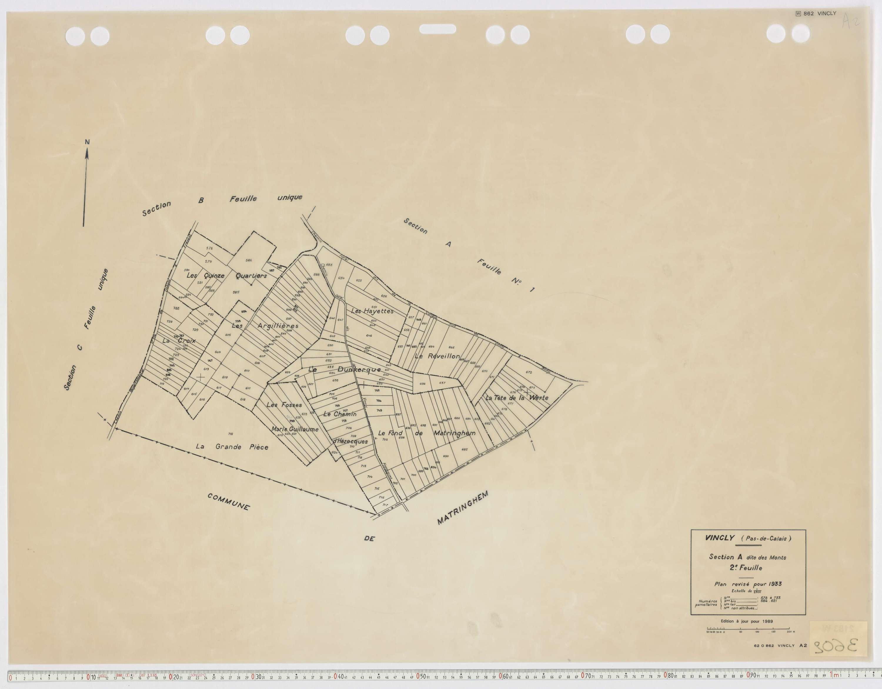 Vincly - Section A, feuille 2.
