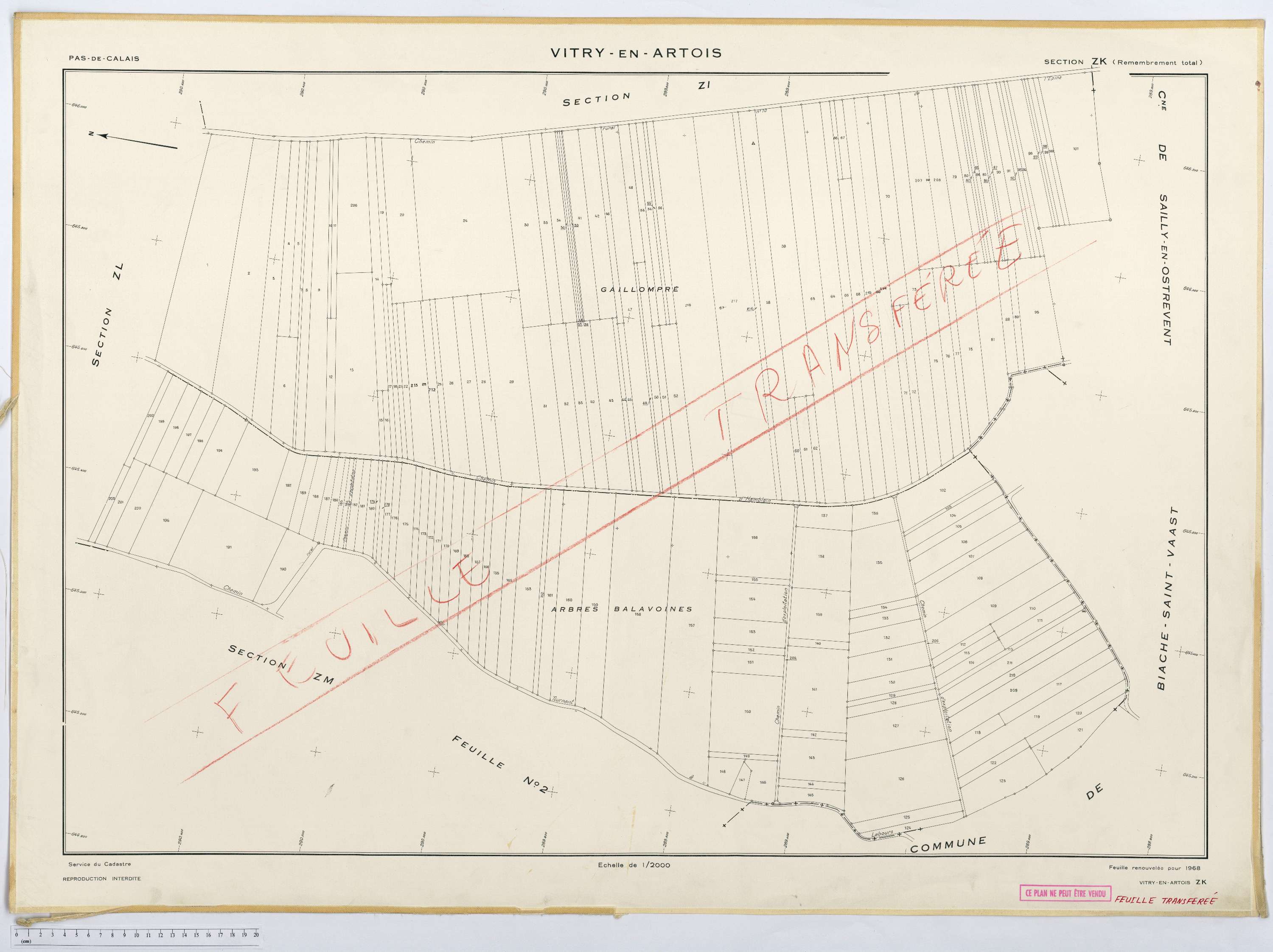 Vitry-en-Artois - Section ZK.