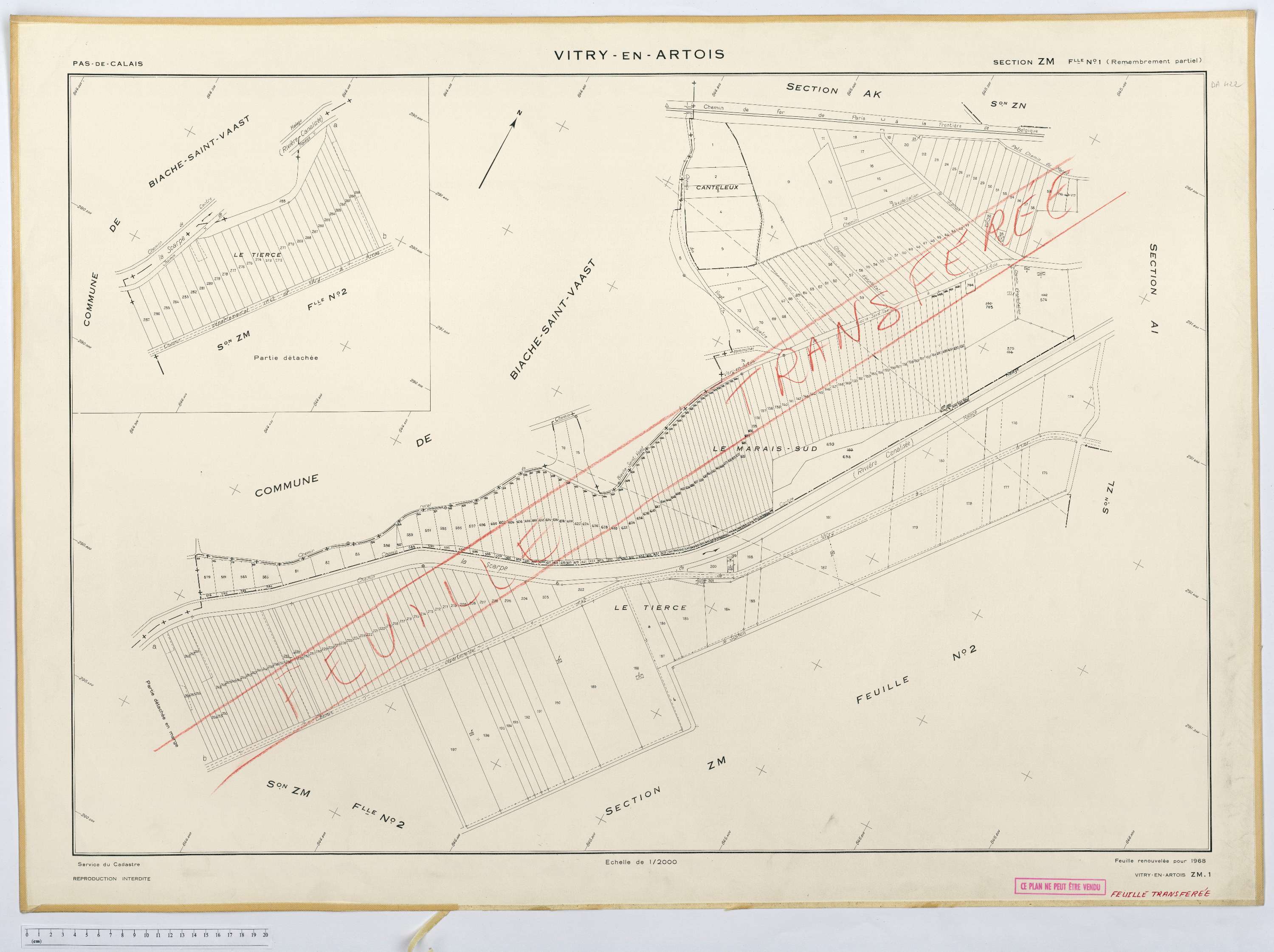 Vitry-en-Artois - Section ZM, feuille 1.