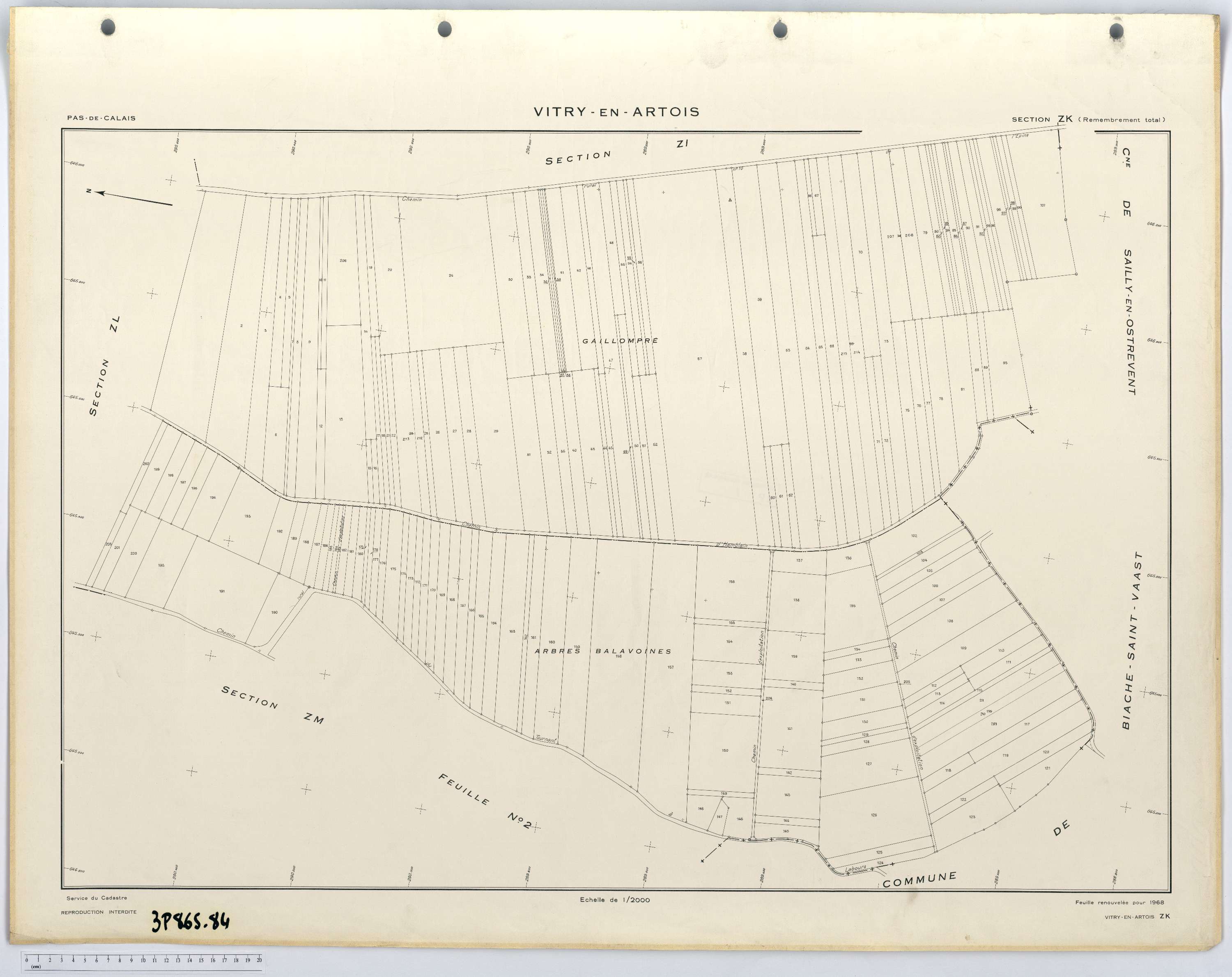 Vitry-en-Artois - Section ZK.