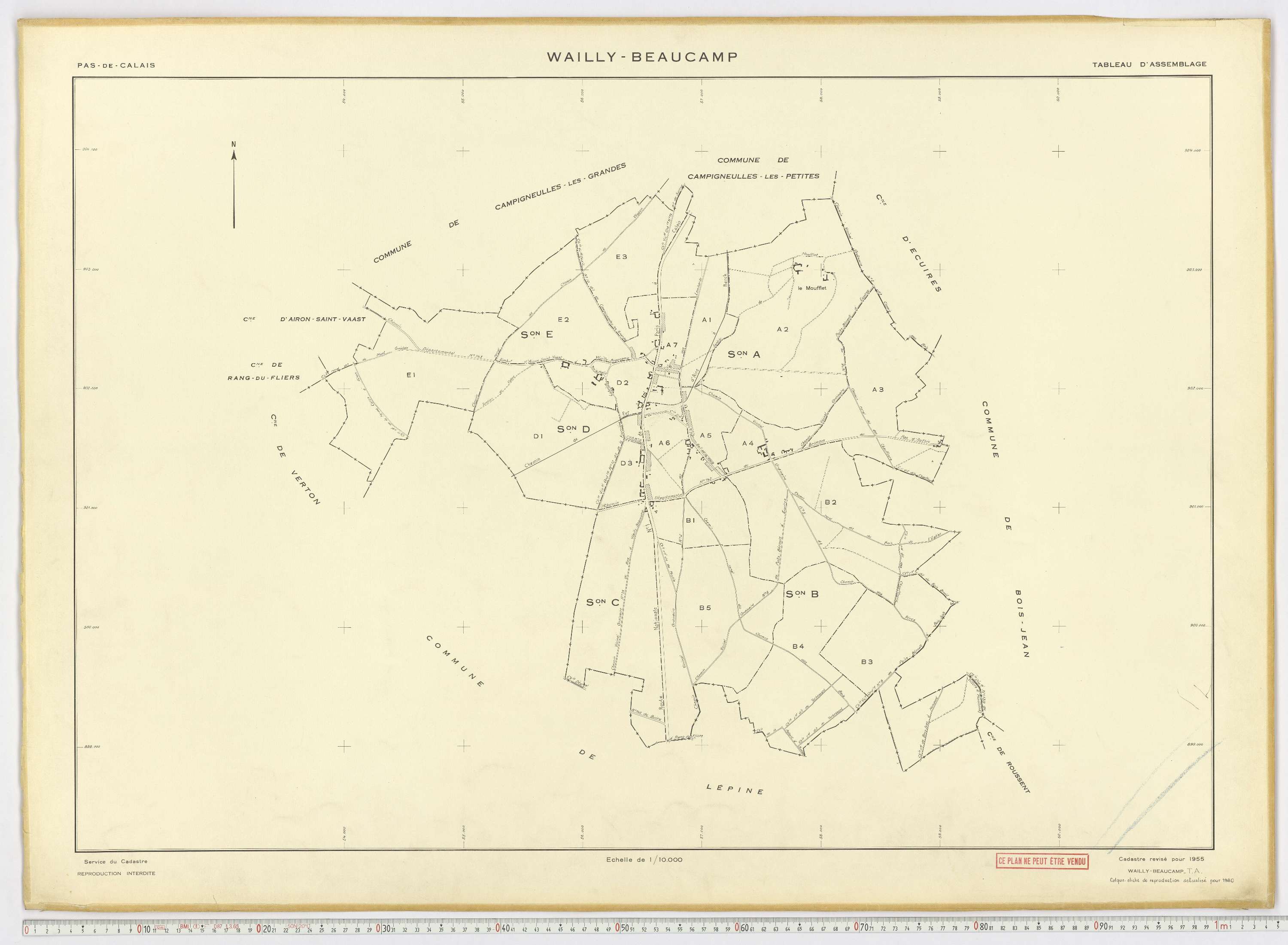 Wailly-Beaucamp - Tableau d'assemblage.