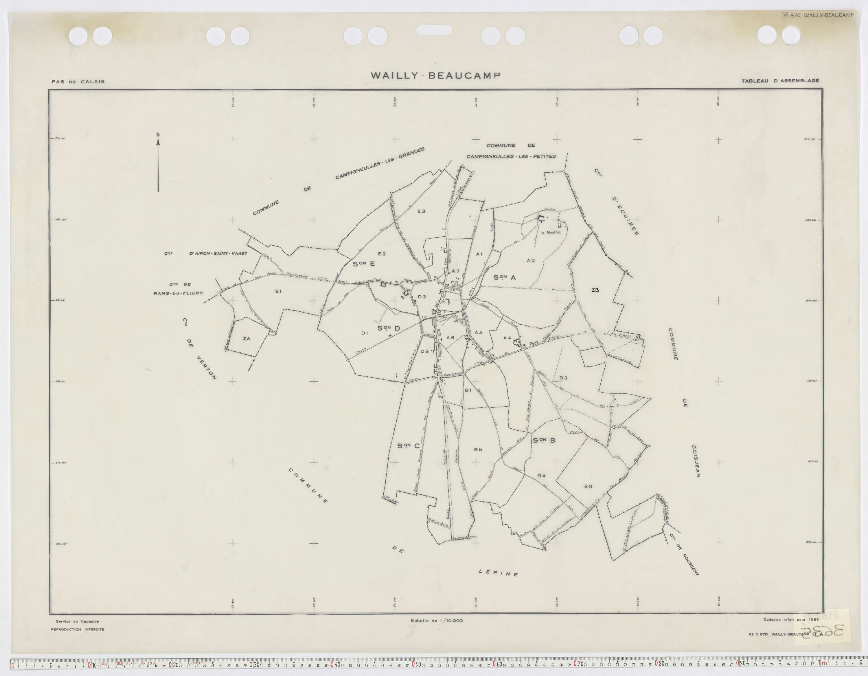 Wailly-Beaucamp - Tableau d'assemblage.