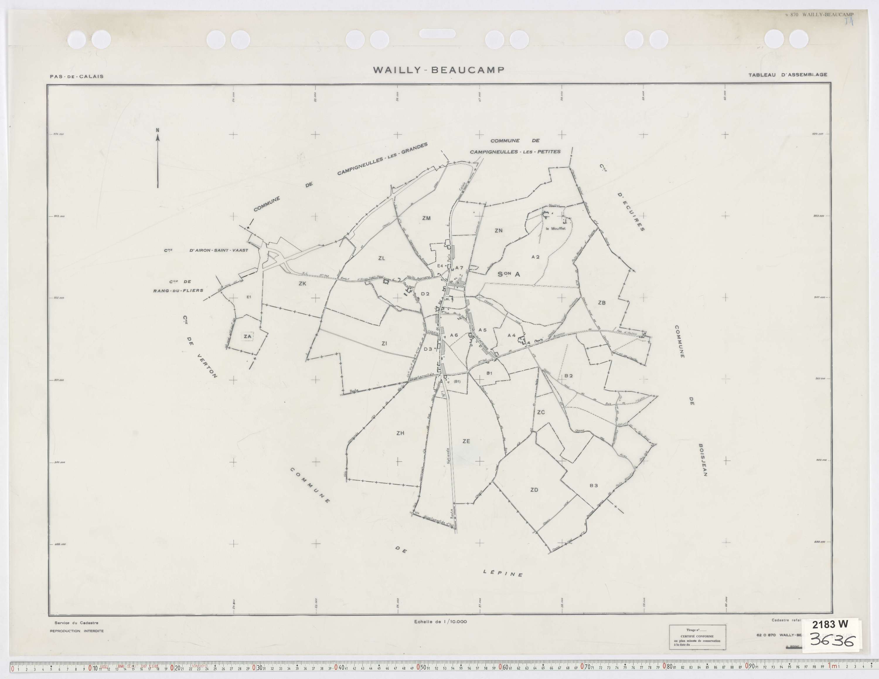 Wailly-Beaucamp - Tableau d'assemblage.