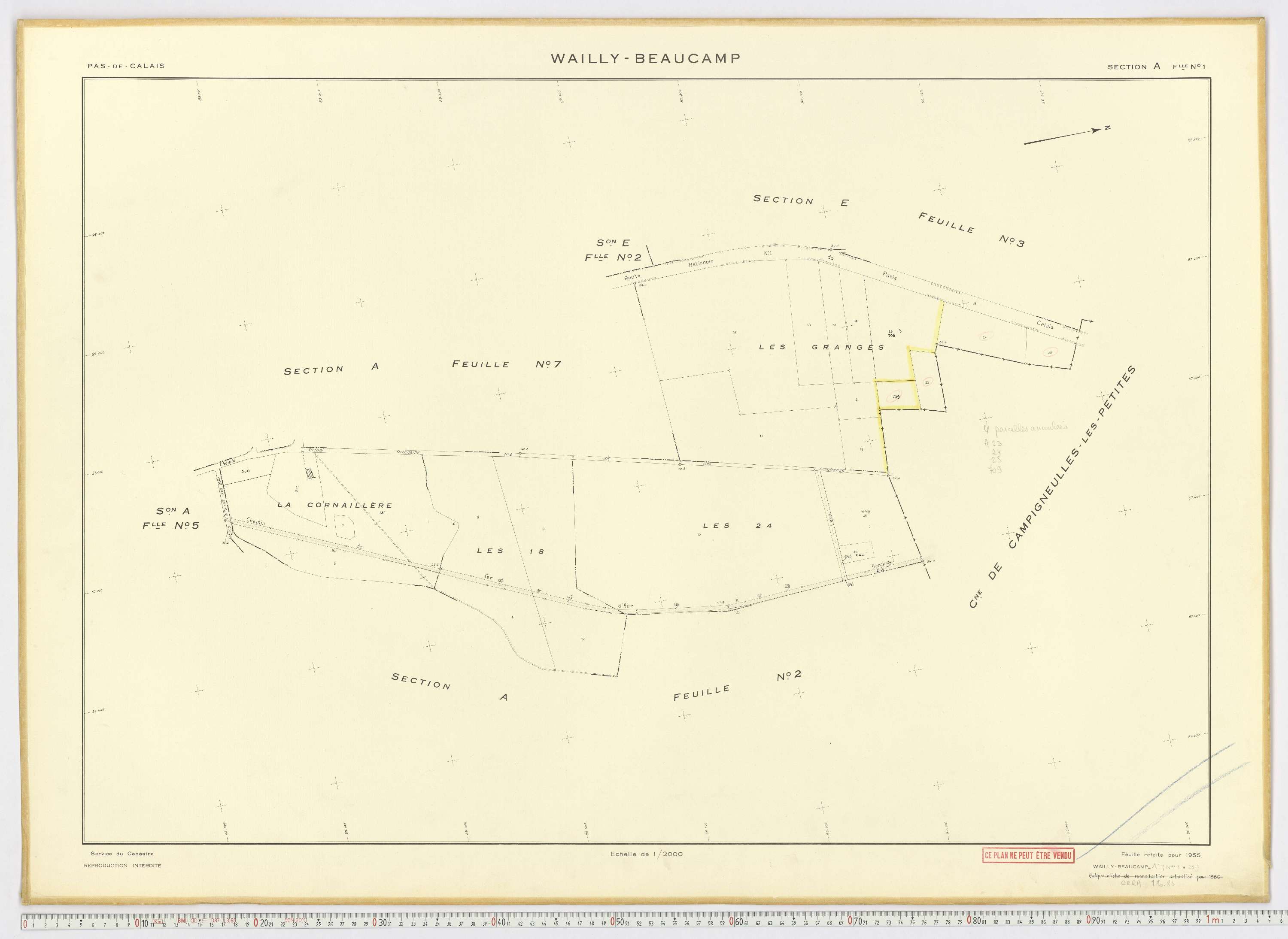 Wailly-Beaucamp - Section A, feuille 1.